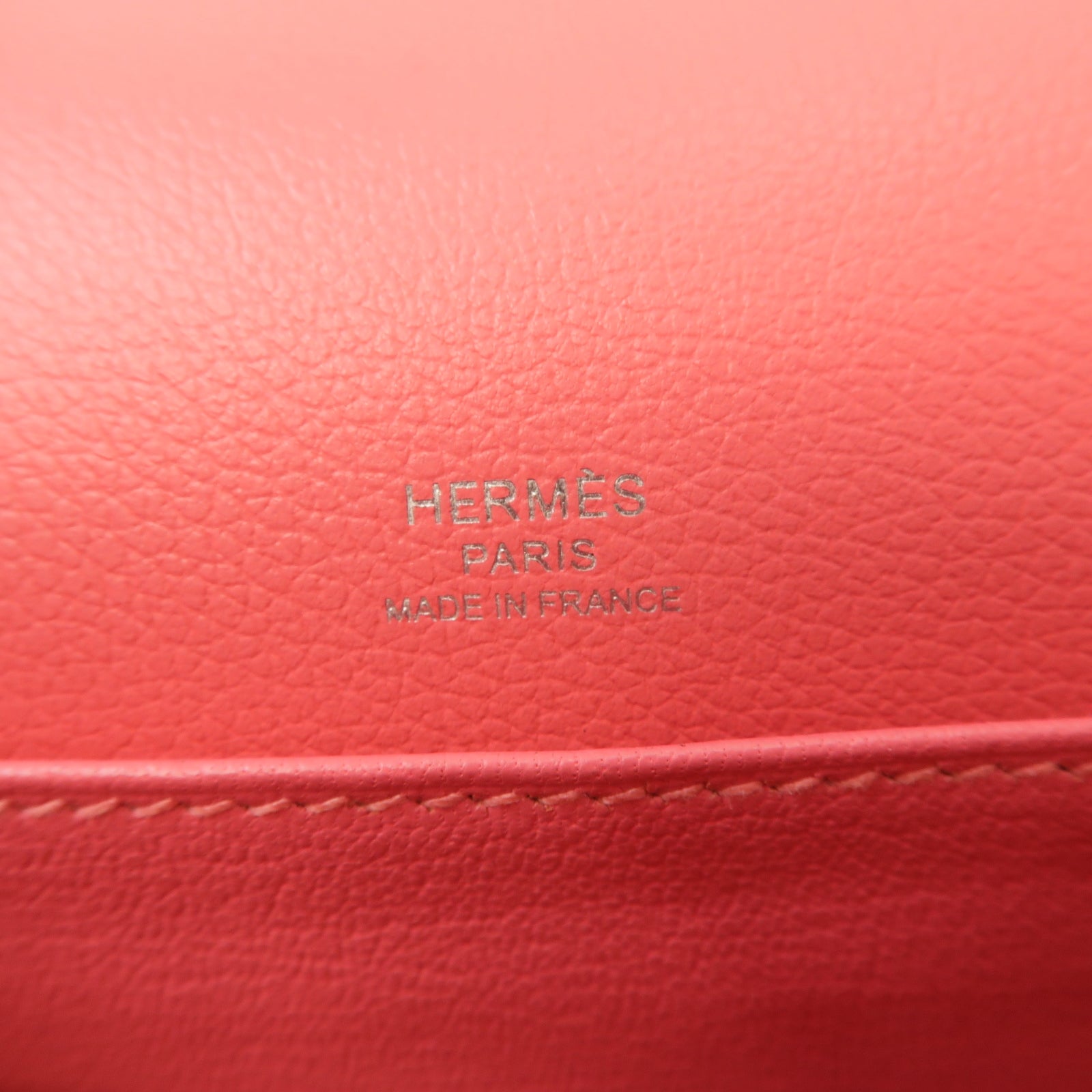 HERMES Evercolor皮革Mini Roulis銀扣肩背袋Rose Azalee/粉紅色