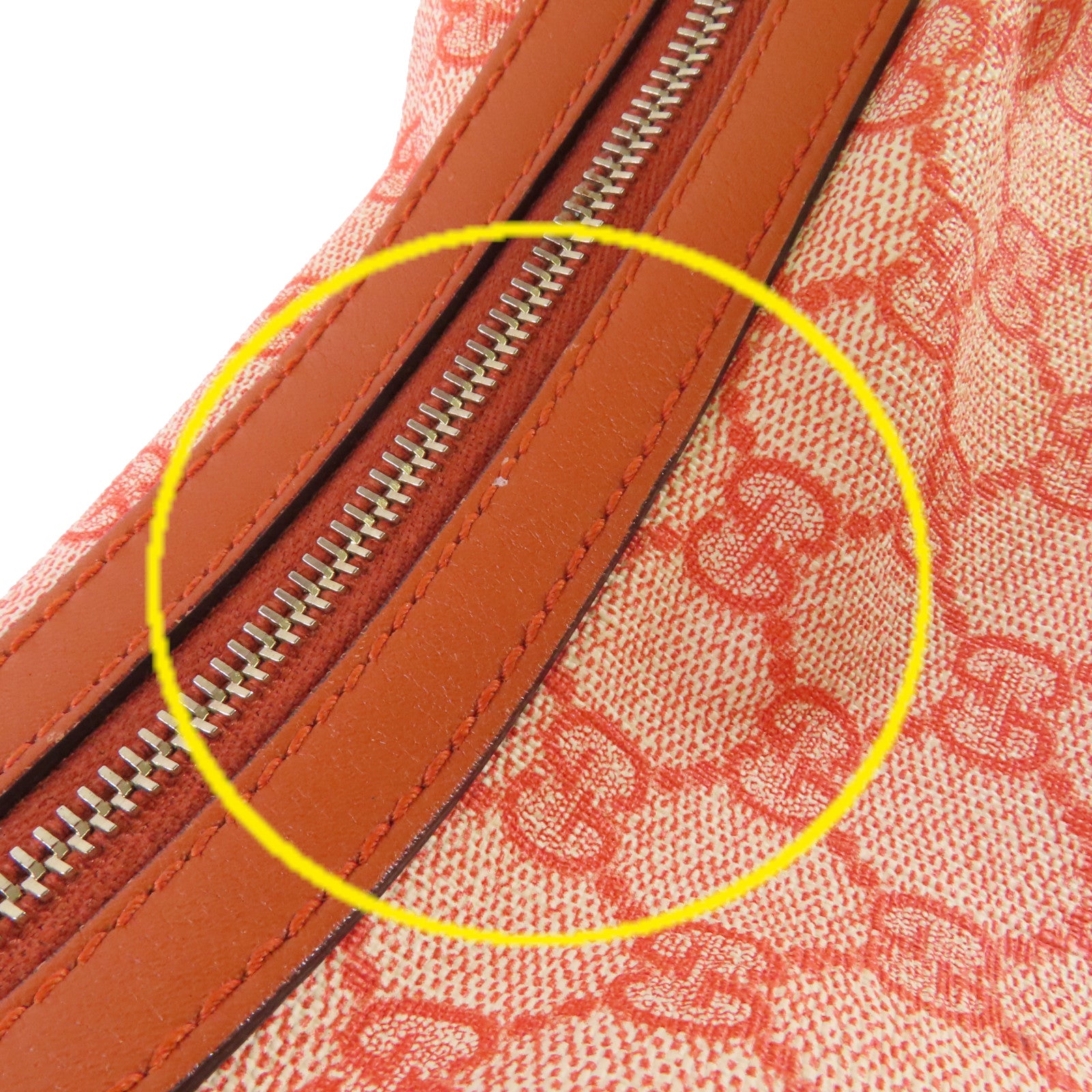 GUCCI 【激減優惠】塗層帆布Shoulder Bag金扣肩背袋橙色