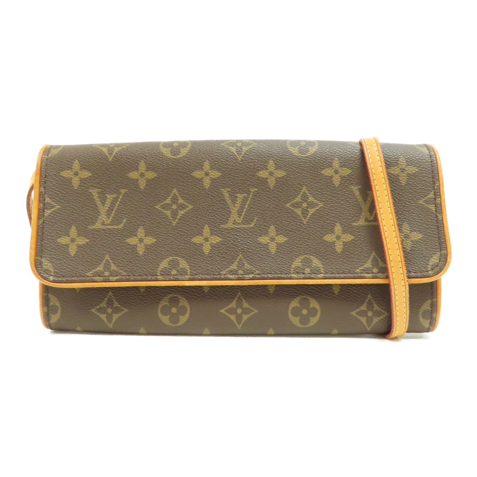 LOUIS VUITTON 【激減優惠】Monogram Pochette Twin GM金扣肩背袋啡色
