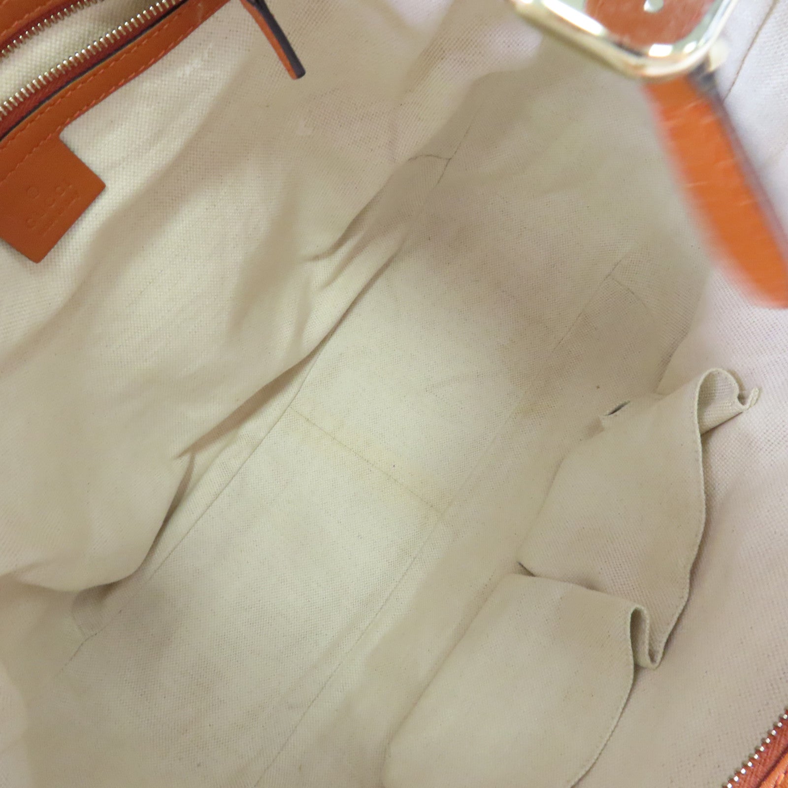 GUCCI 【激減優惠】塗層帆布Shoulder Bag金扣肩背袋橙色