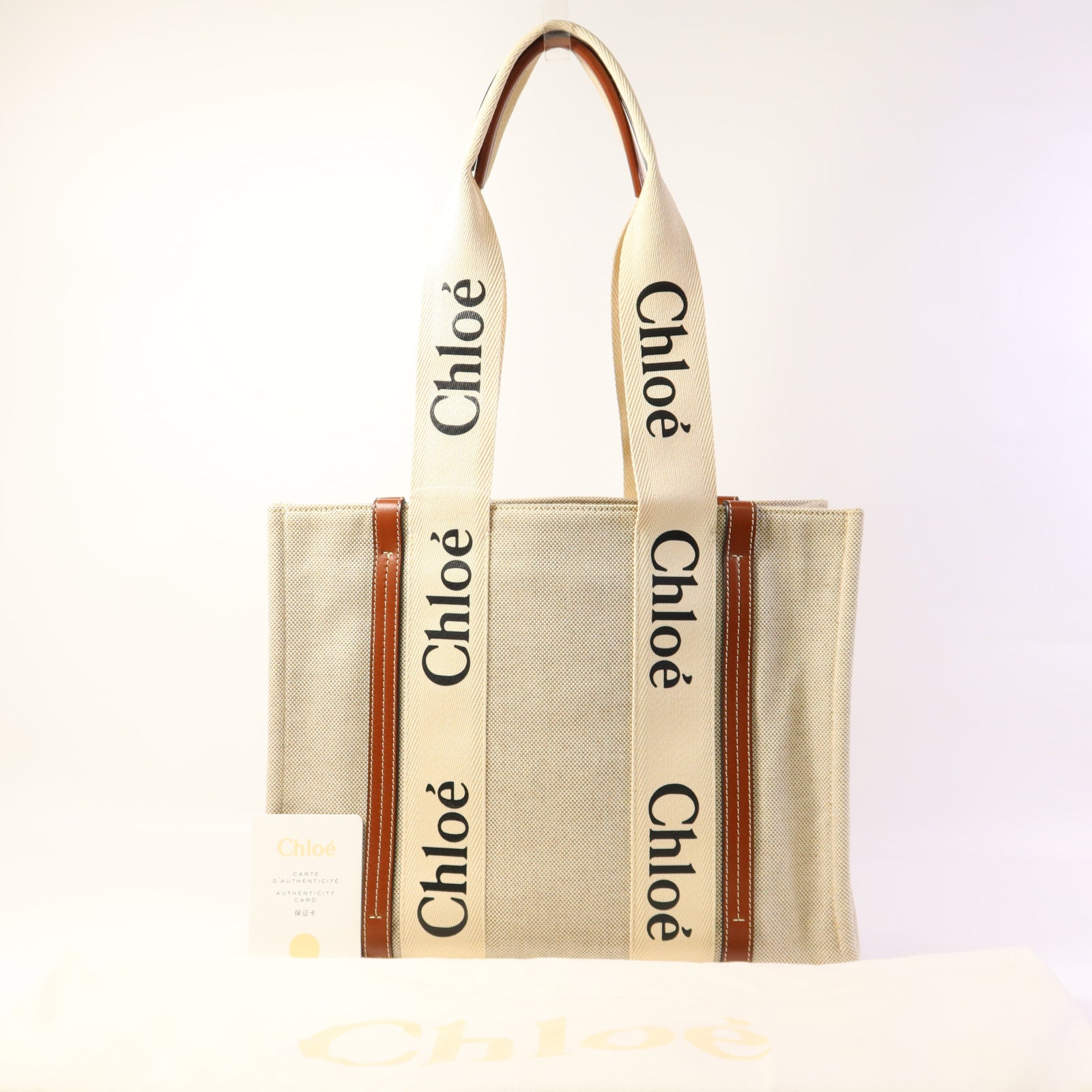 Chloe 帆布/牛皮皮革Woody Tote Bag手挽袋