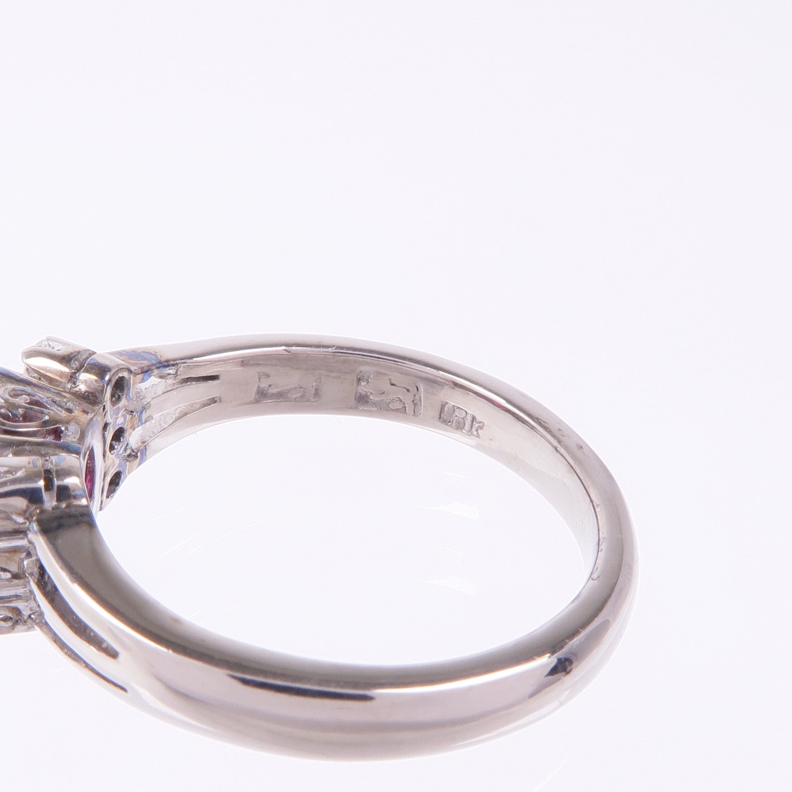 JEWELRY 18K白金Ruby Diamond Ring紅寶石/鑽石戒指US#6.5