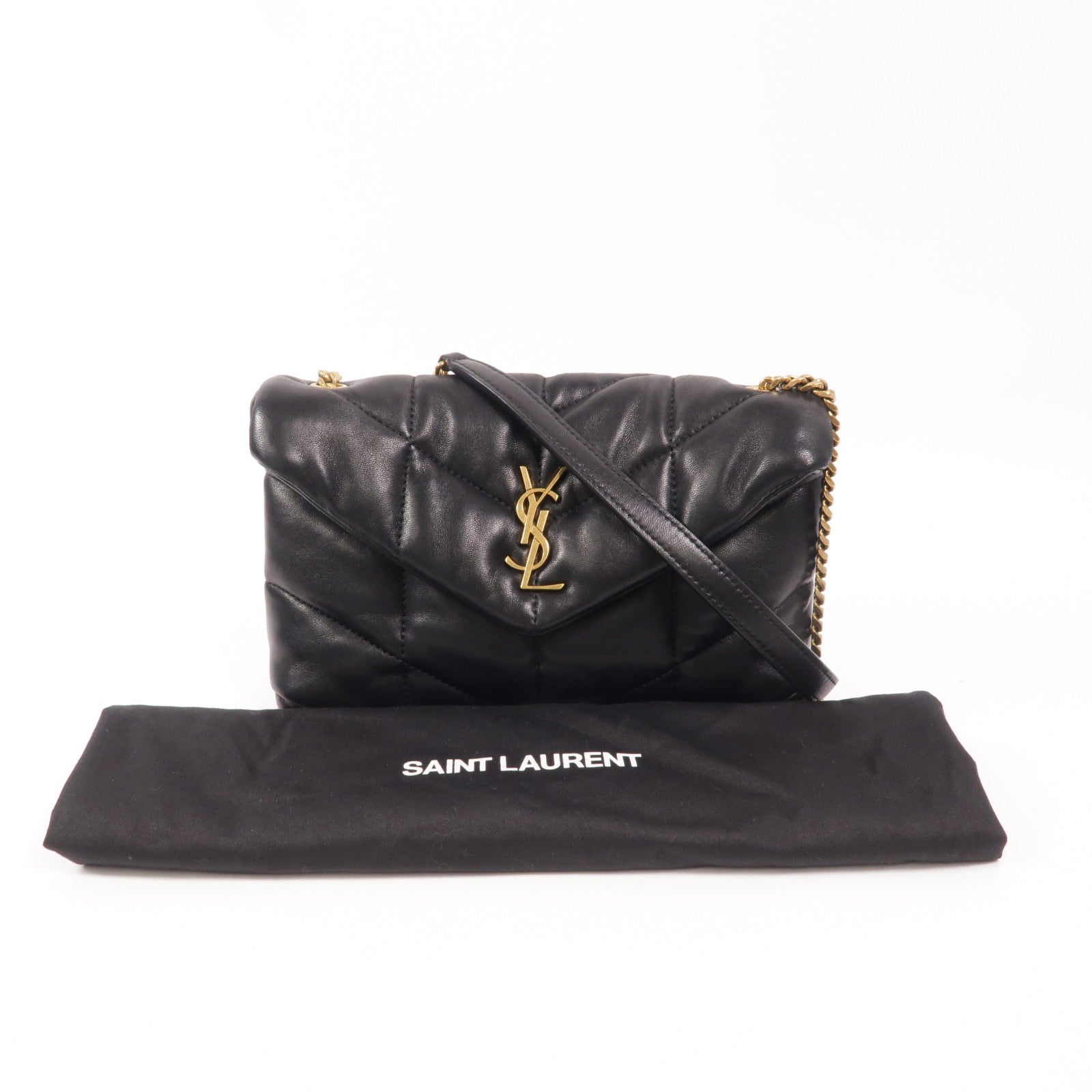 YVES SAINT LAURENT 羊皮皮革Puffer Toy鏈帶肩背袋