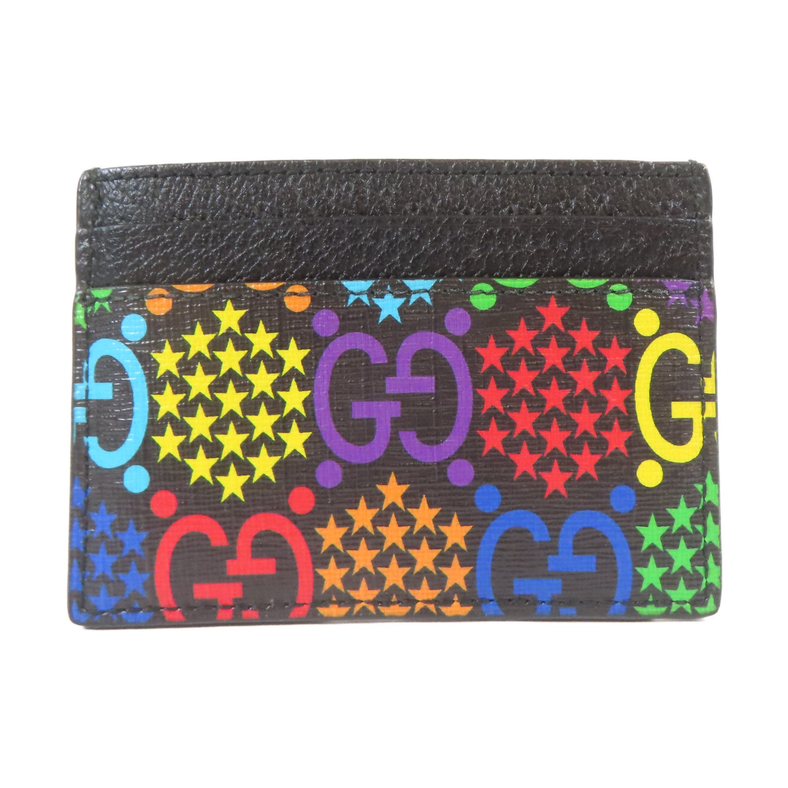 GUCCI 牛皮皮革/塗層帆布Card Case卡片套黑色/彩色