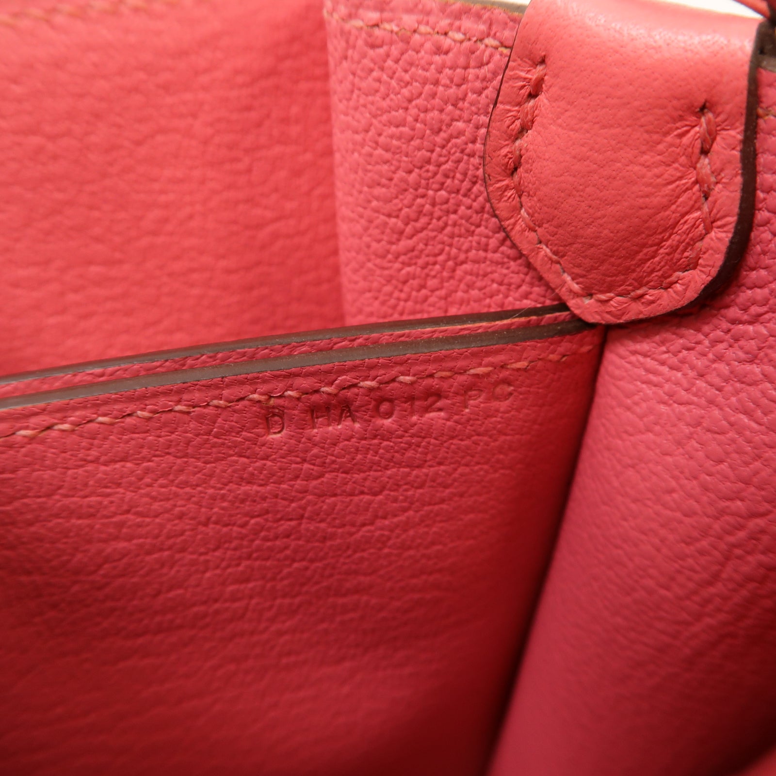 HERMES Evercolor皮革Mini Roulis銀扣肩背袋Rose Azalee/粉紅色