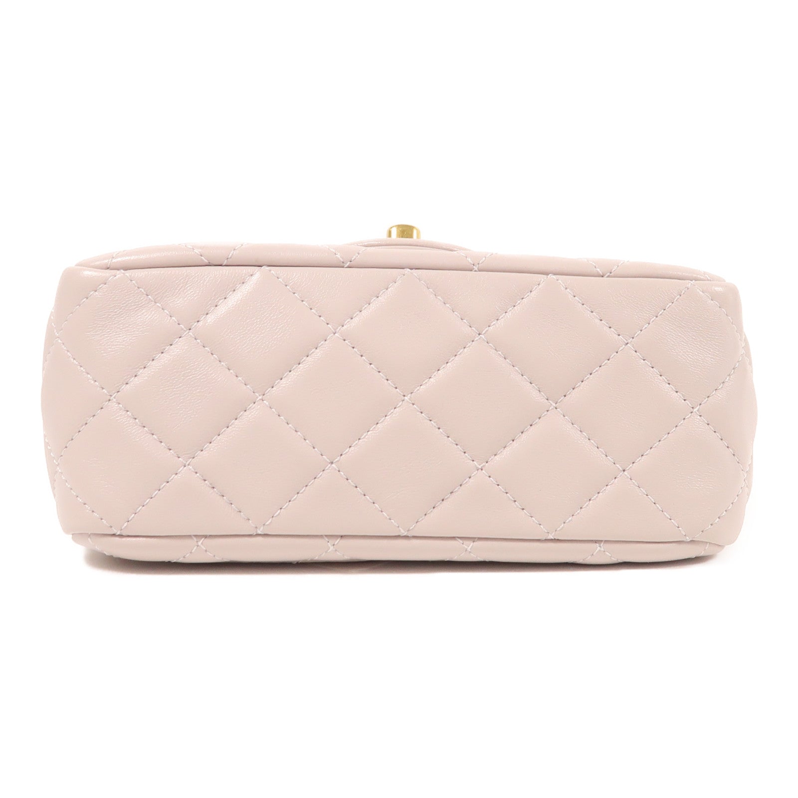 CHANEL 羊皮皮革Mini Classic 17 Gold Ball金扣鏈帶肩背袋