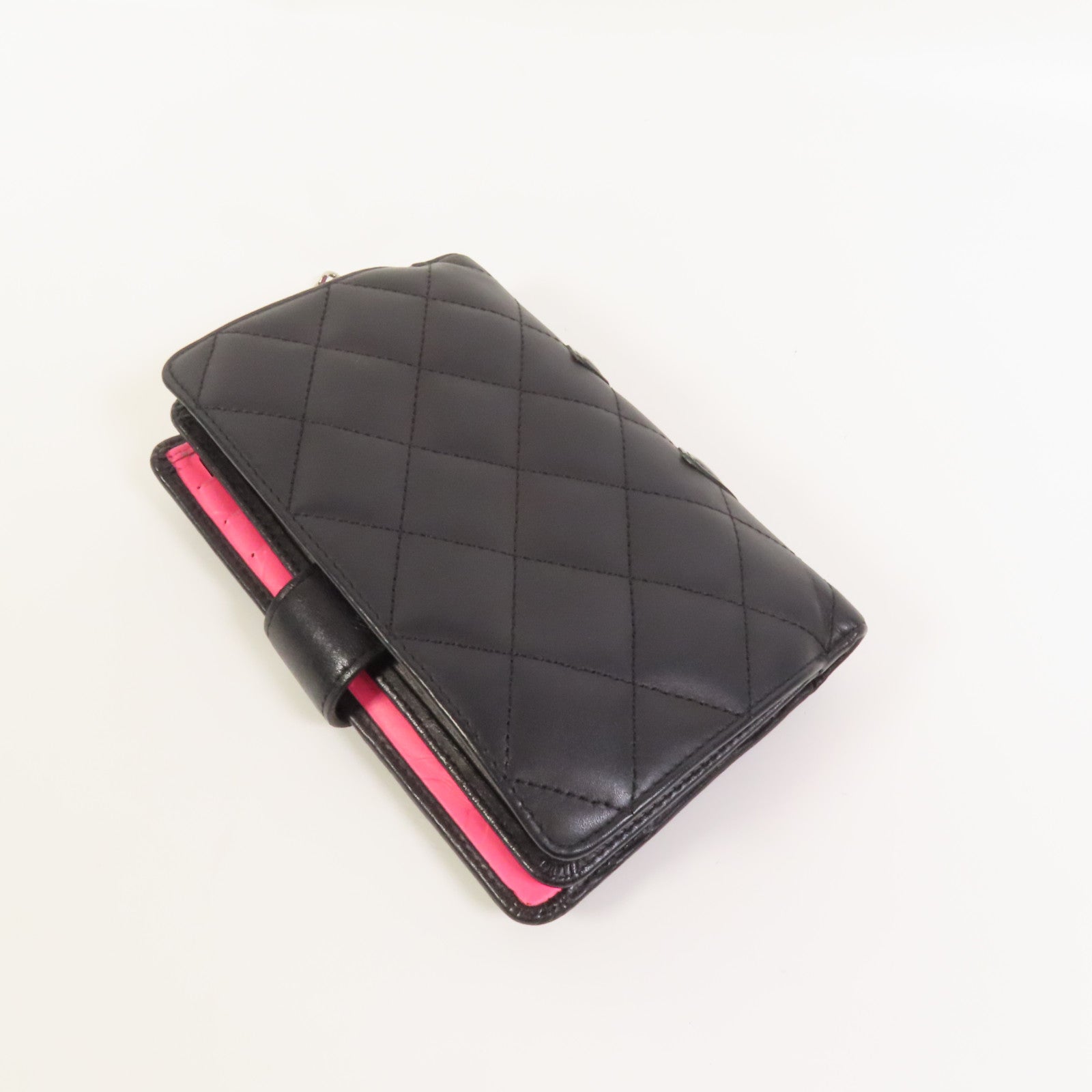 CHANEL 牛皮皮革Cambon銀扣錢包