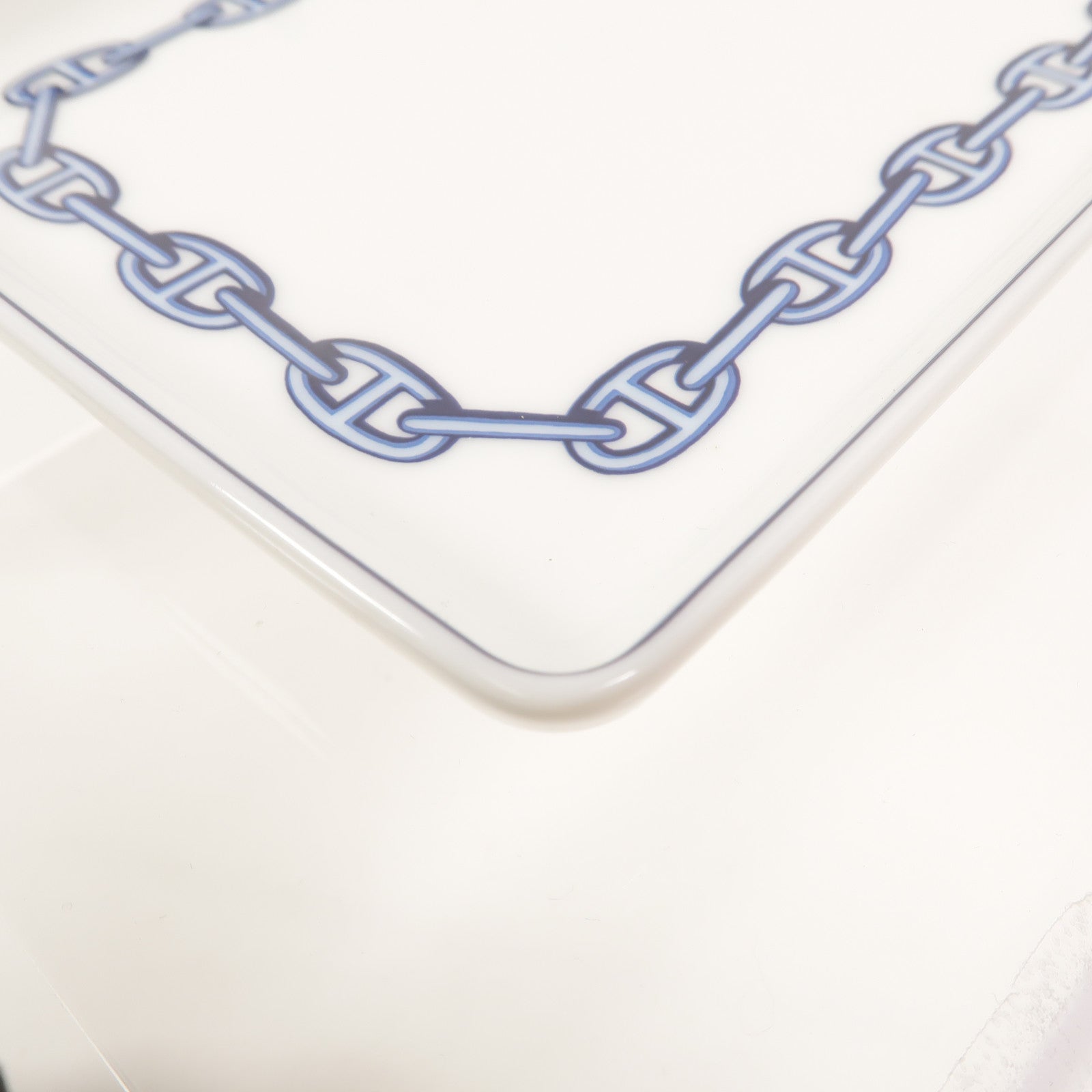 HERMES 白瓷Chaine d'Ancre Square Plate碟