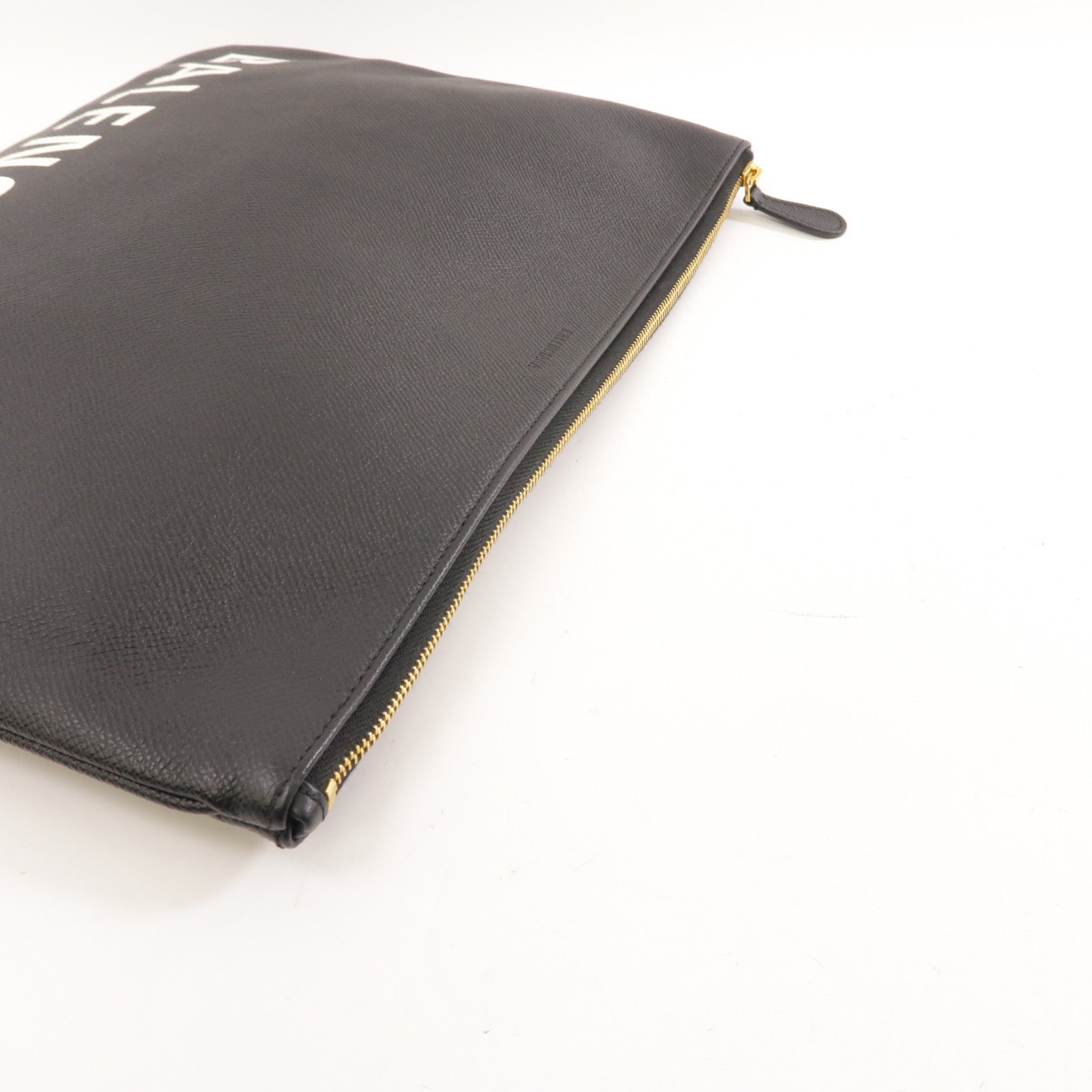 BALENCIAGA 牛皮皮革Clutch Bag金扣手拿包黑色