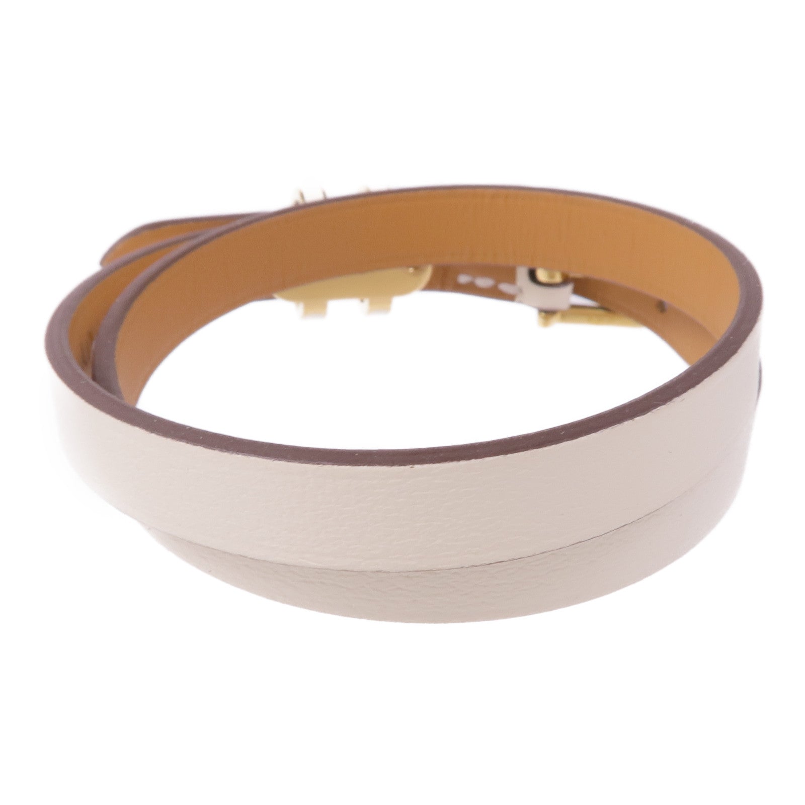 HERMES Swift皮革Pop H Double Tour金扣手帶Nata