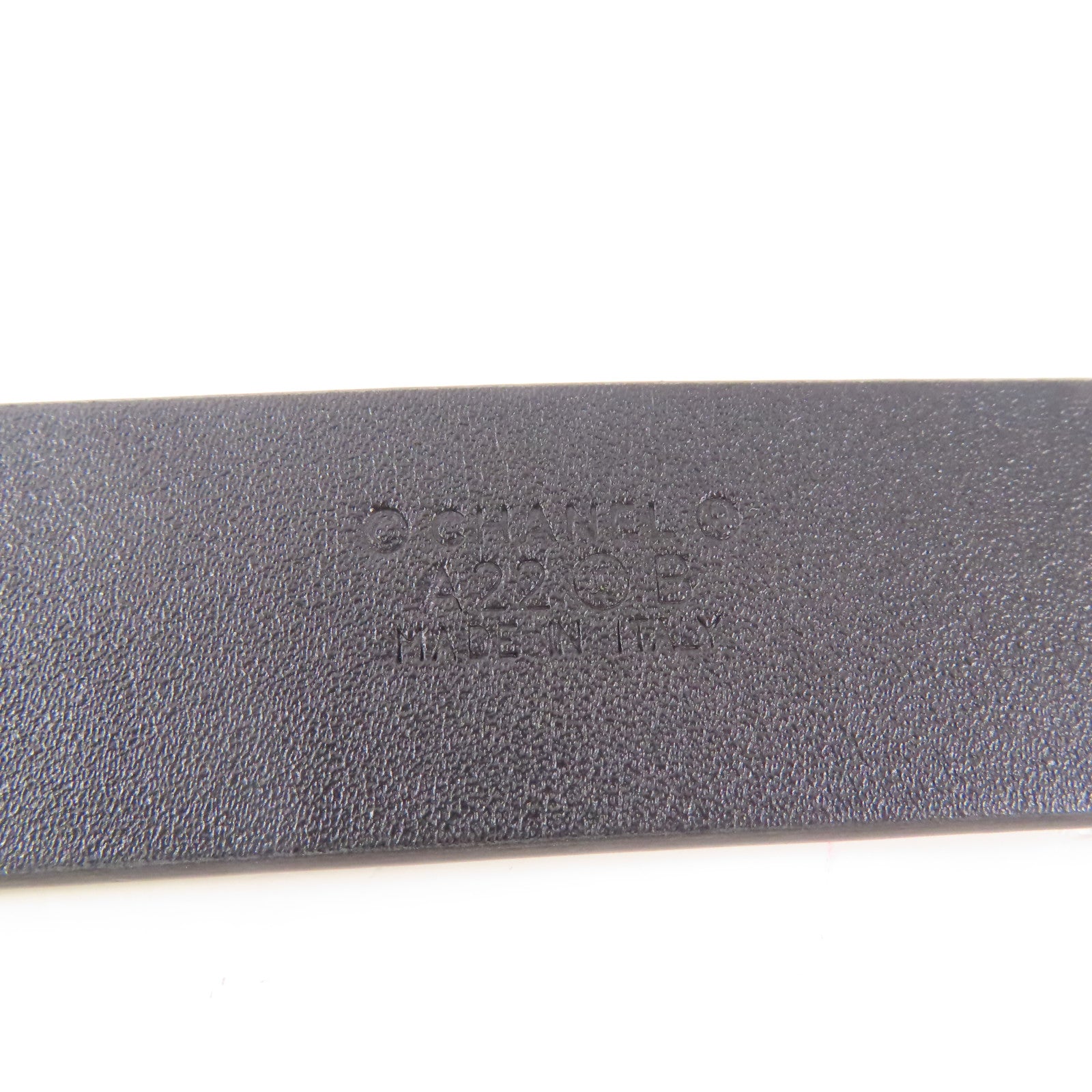 CHANEL 牛皮皮革Belt 85cm銀扣皮帶