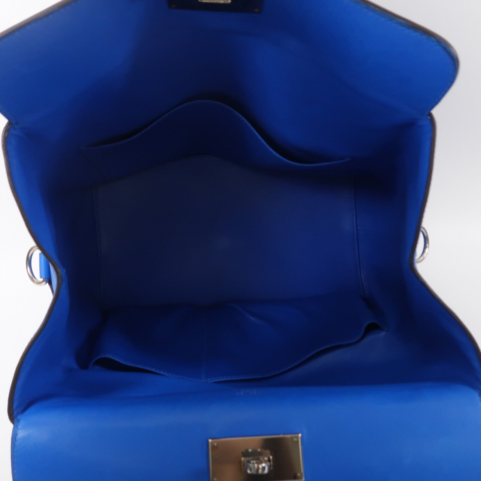 HERMES Evercolor皮革Toolbox 26手挽肩背兩用袋Blue Hydra