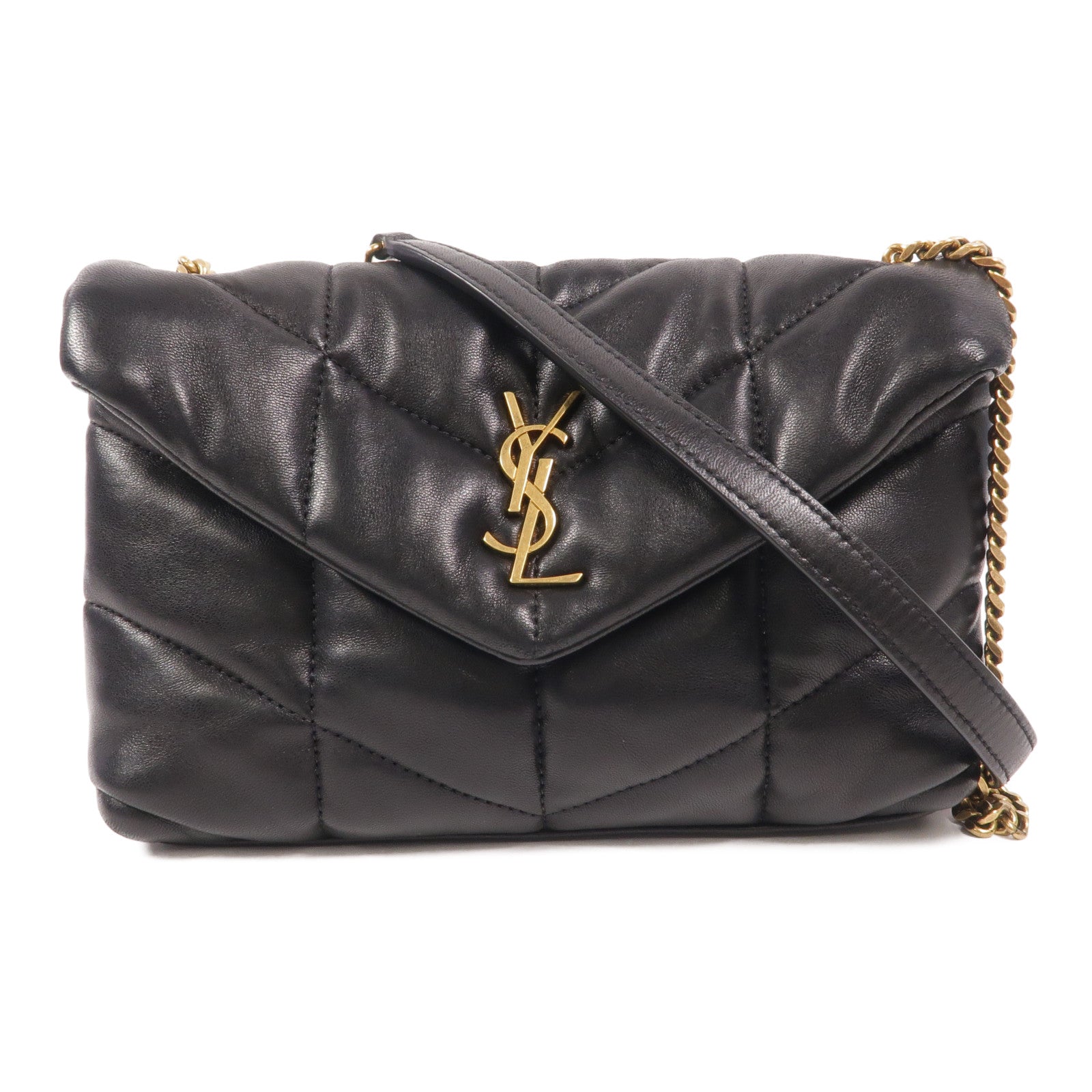 YVES SAINT LAURENT 羊皮皮革Puffer Toy鏈帶肩背袋
