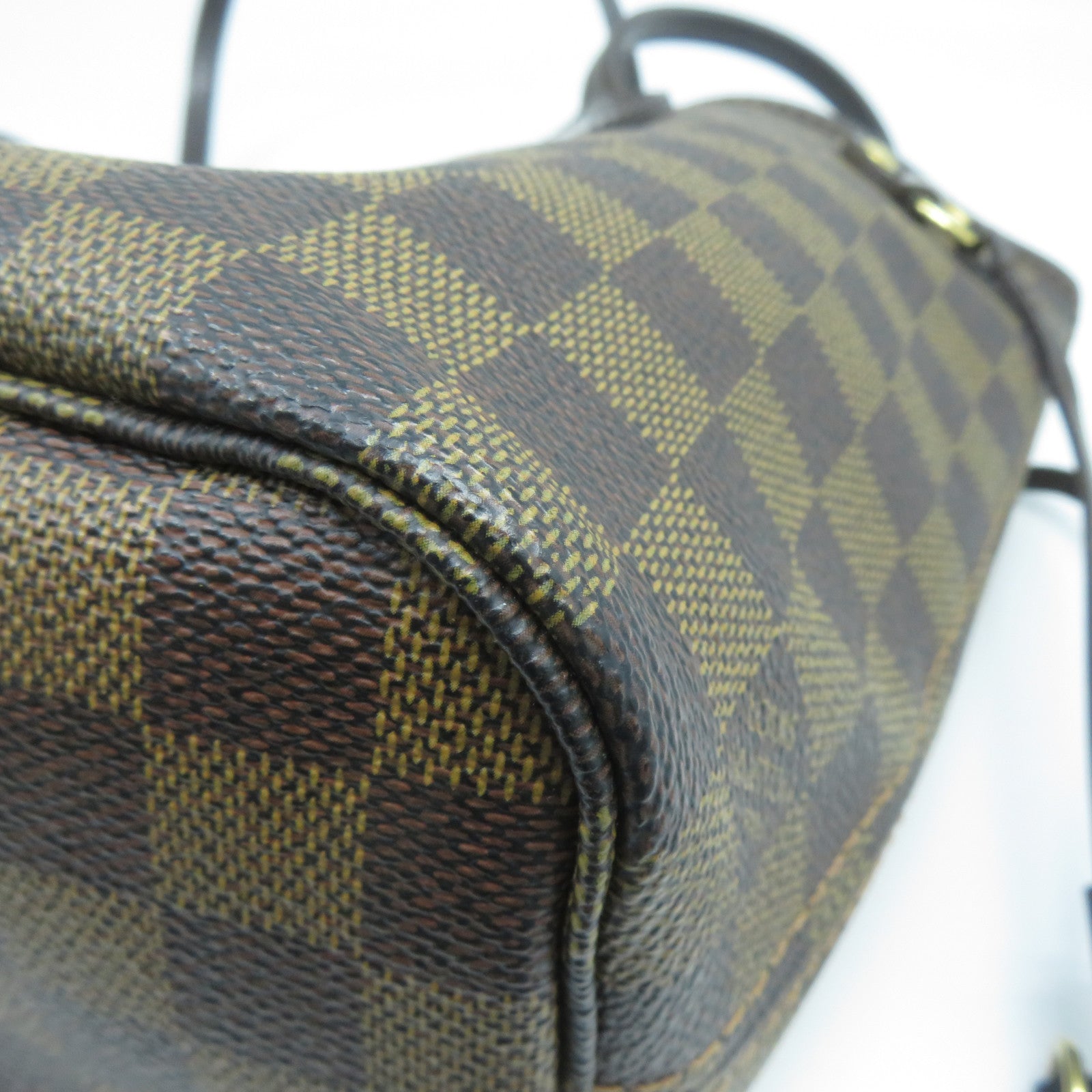 LOUIS VUITTON 【激減優惠】Damier Ebene Neverfull PM金扣手挽袋啡色