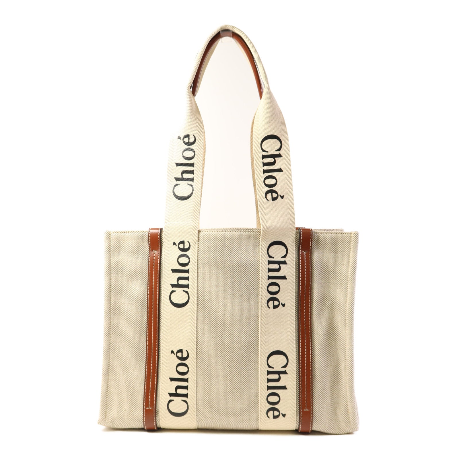 Chloe 帆布/牛皮皮革Woody Tote Bag手挽袋