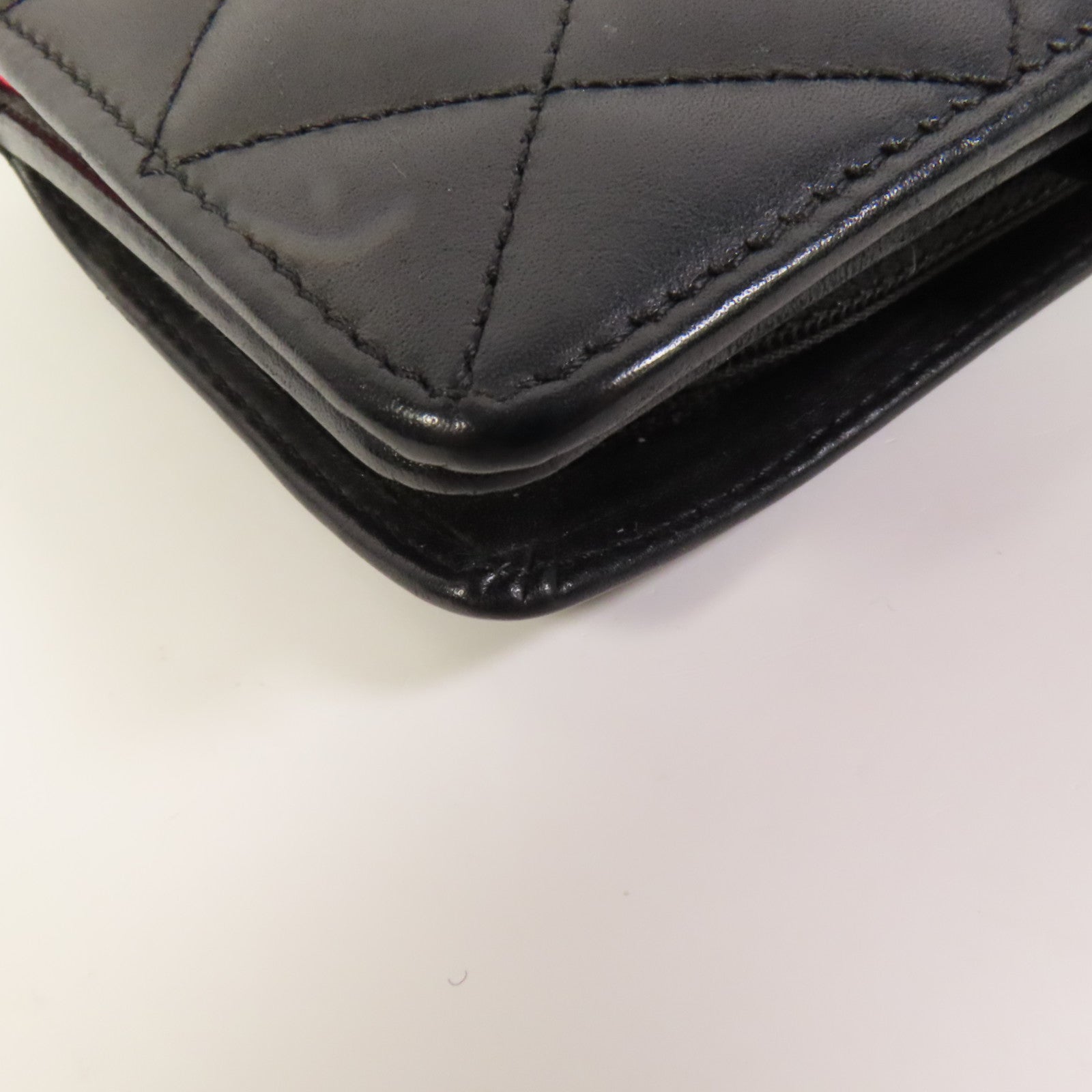 CHANEL 牛皮皮革Cambon銀扣錢包