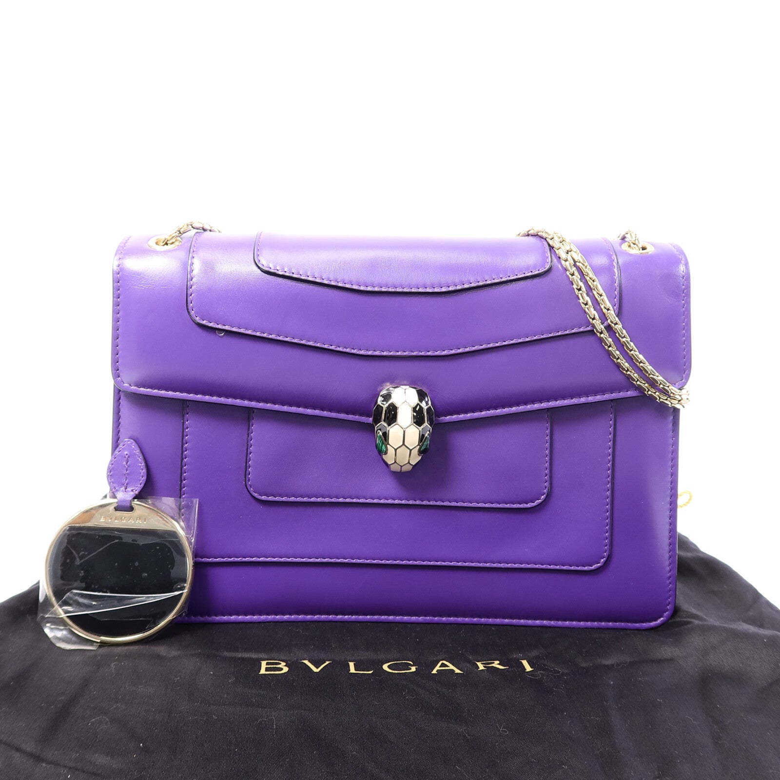 BVLGARI 牛皮皮革Serpenti Forever鏈帶肩背袋