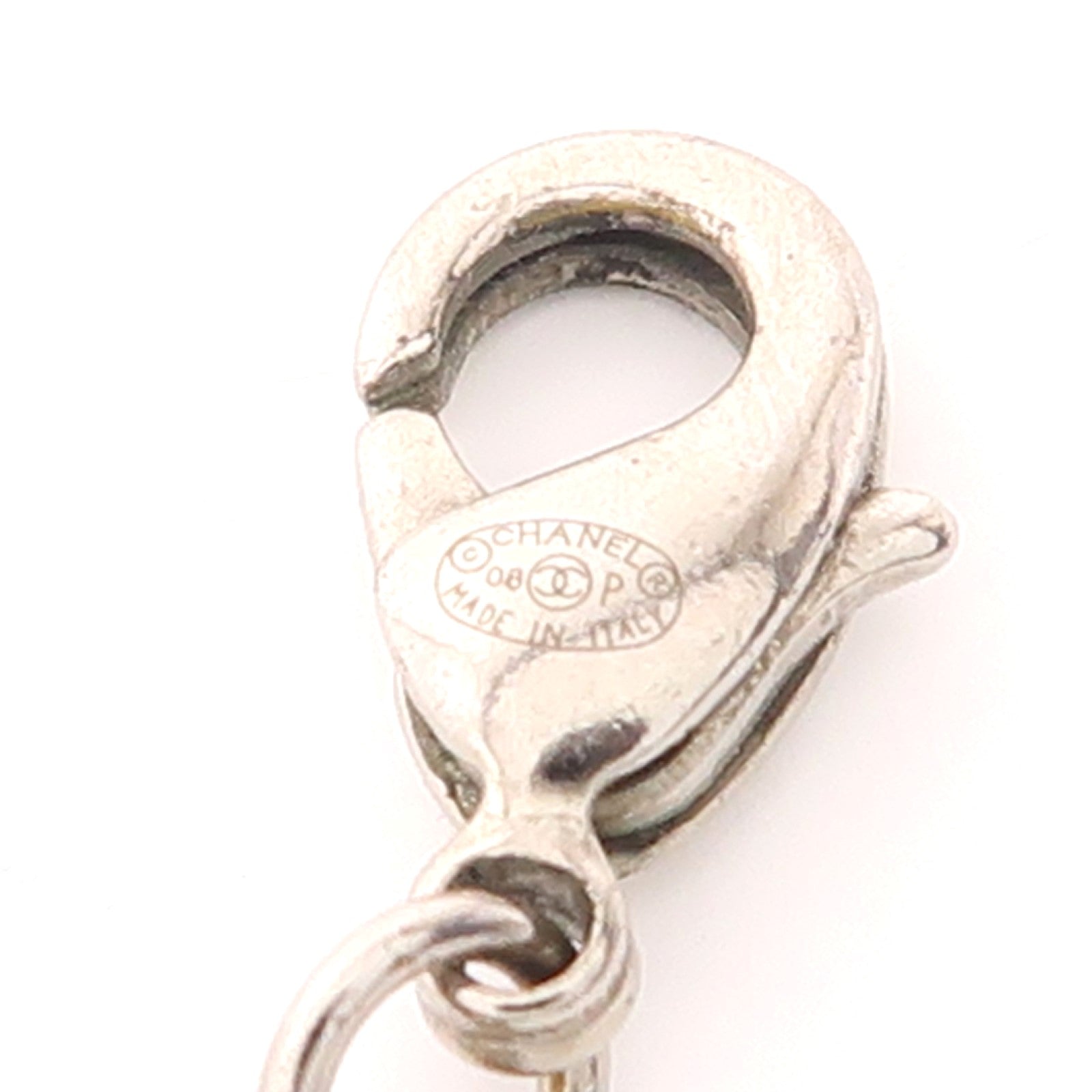 CHANEL CC Necklace Metal Silver