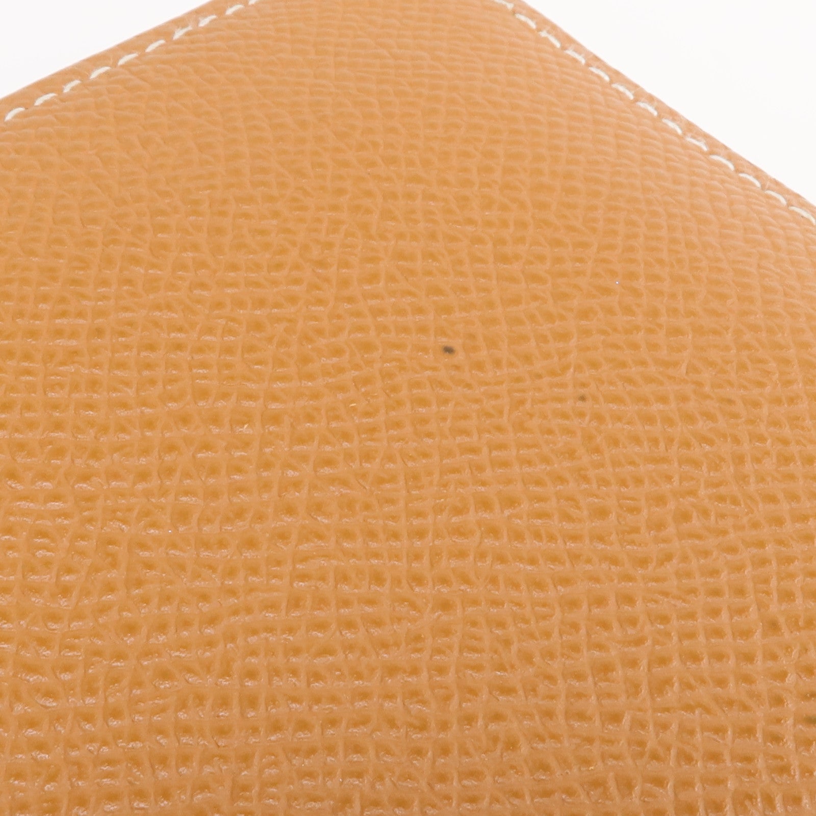 HERMES Epsom皮革Silk In Compact銀扣拉鏈錢包Gold