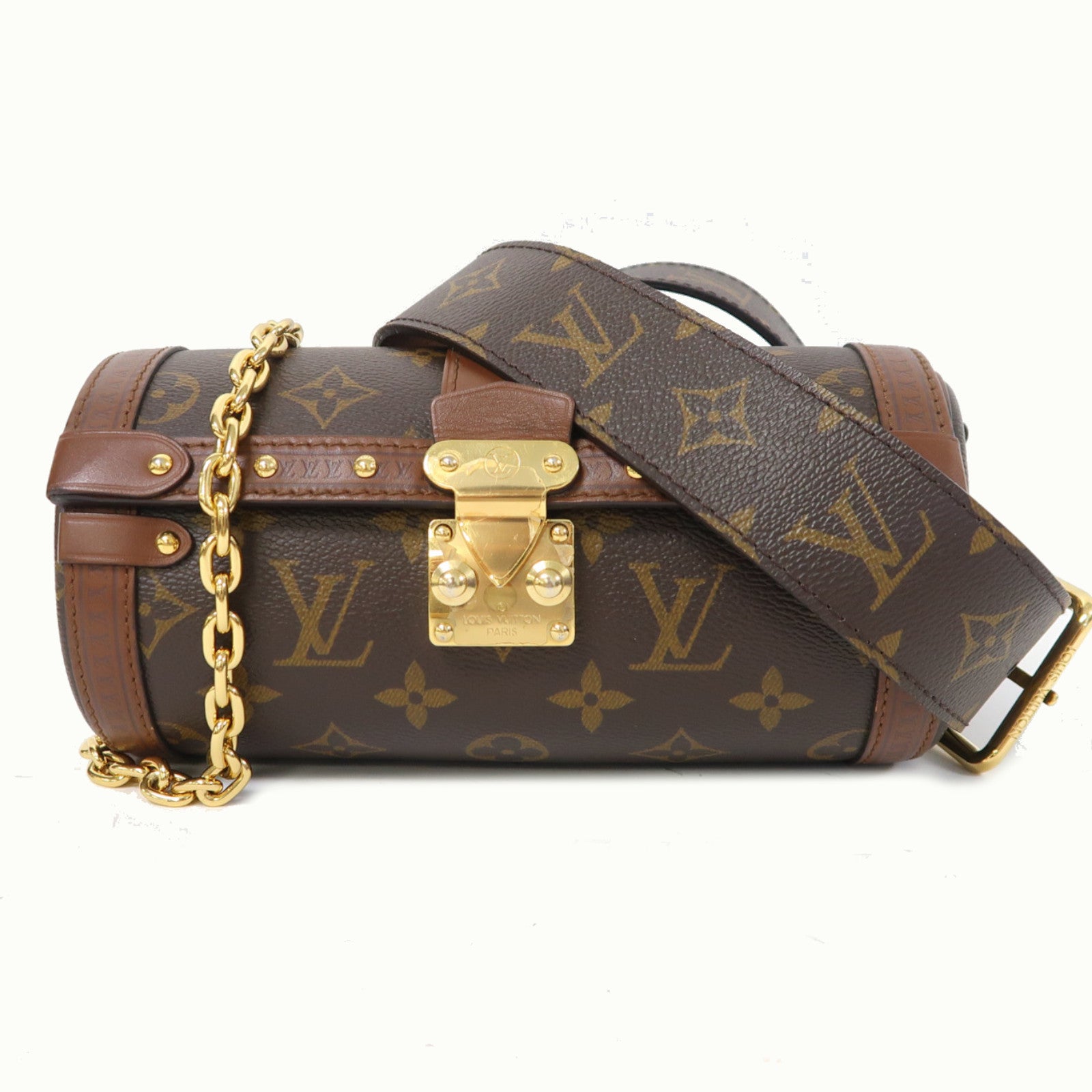LOUIS VUITTON 【激減優惠】Monogram Papillon Trunk金扣手挽肩背兩用袋啡色