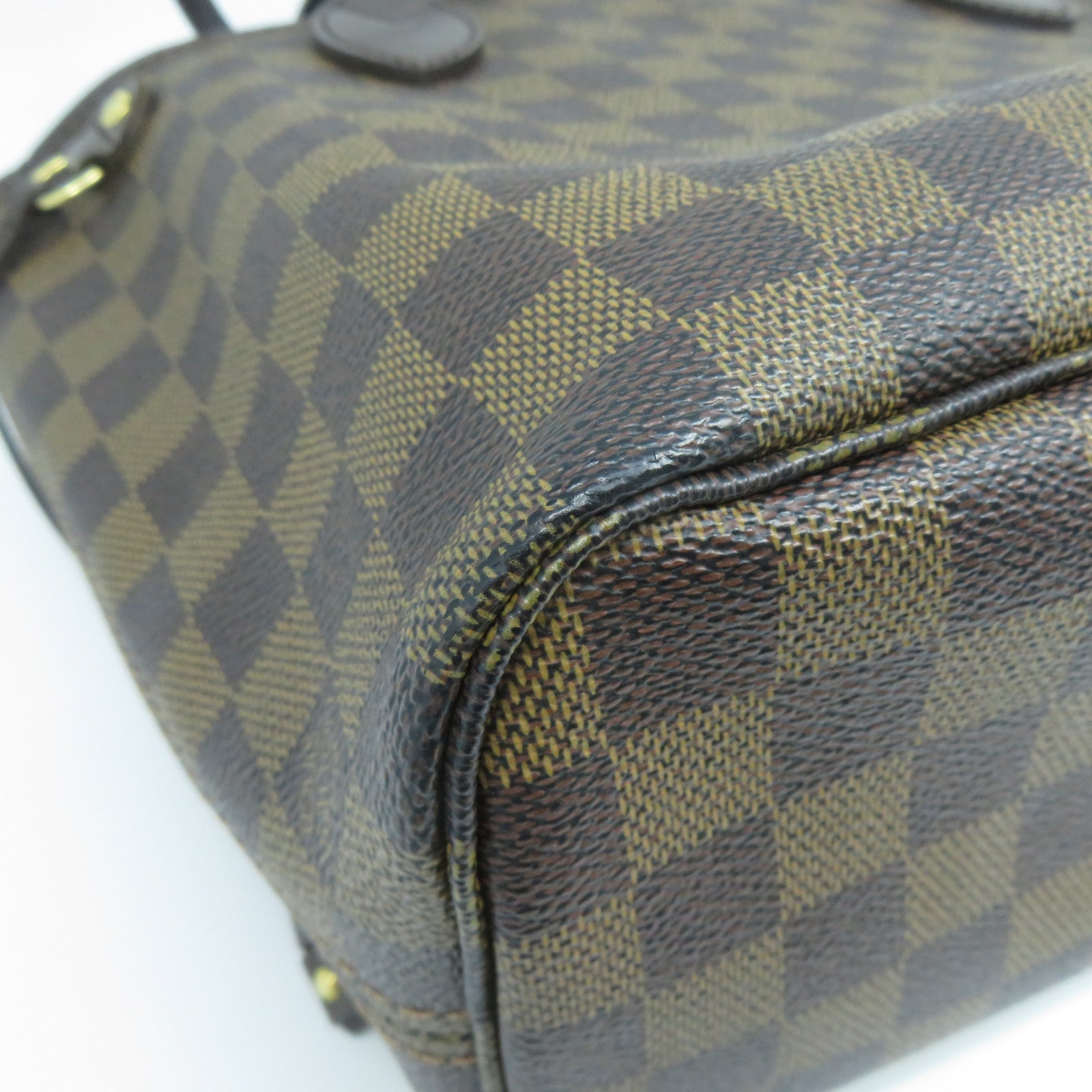LOUIS VUITTON 【激減優惠】Damier Ebene Neverfull PM金扣手挽袋啡色