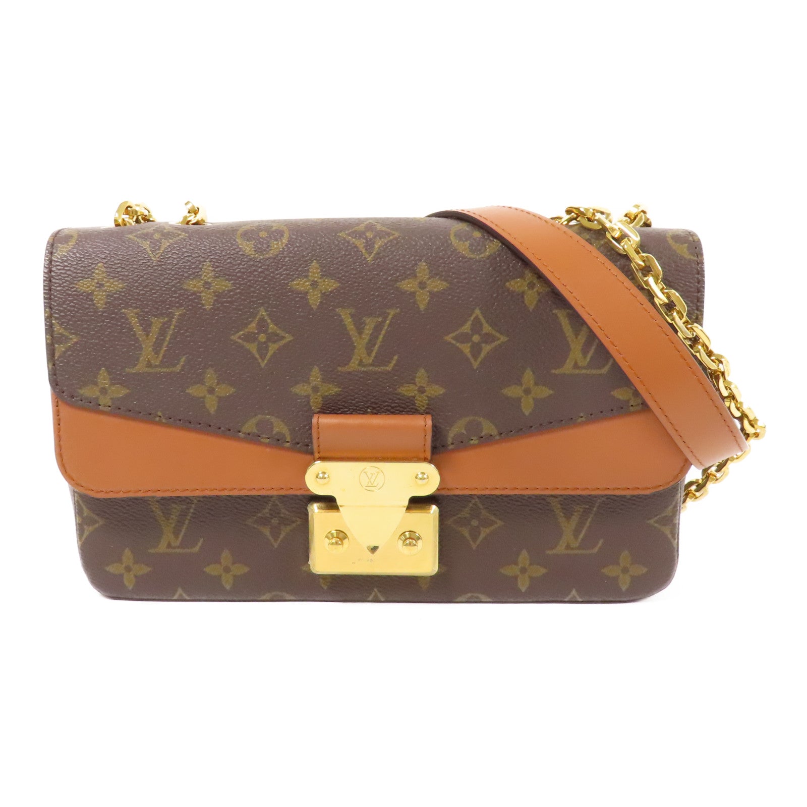 LOUIS VUITTON 【激減優惠】Monogram Marceau金扣鏈帶肩背袋棕色