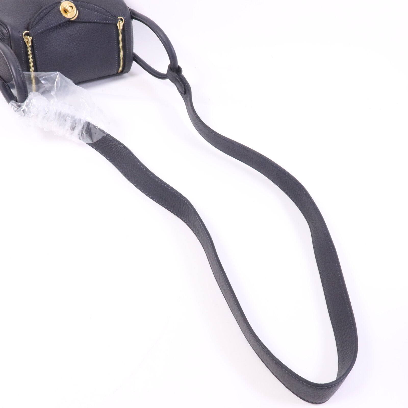 HERMES Clemence皮革Mini Lindy金扣肩背袋Caban