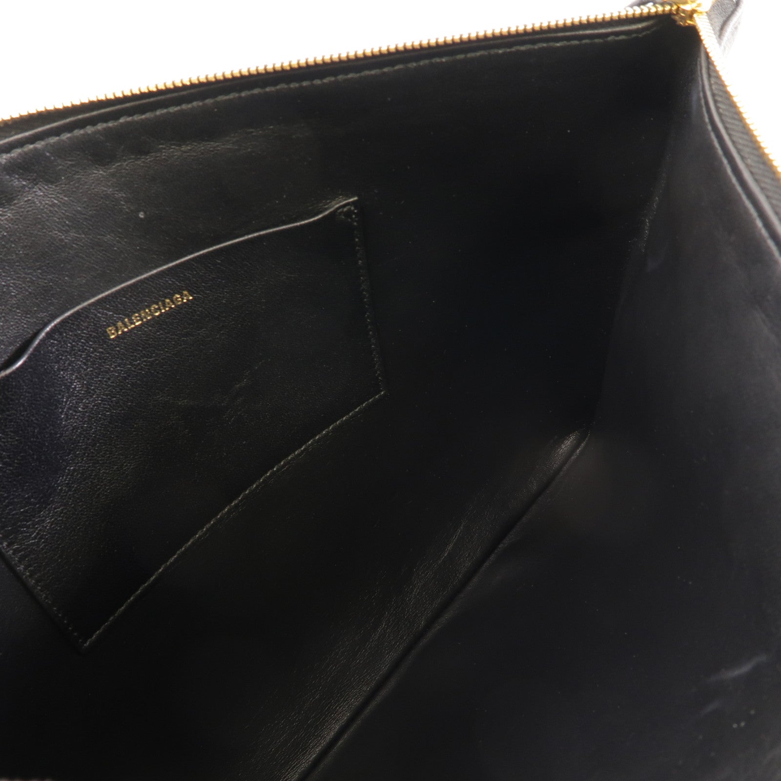 BALENCIAGA 牛皮皮革Clutch Bag金扣手拿包黑色
