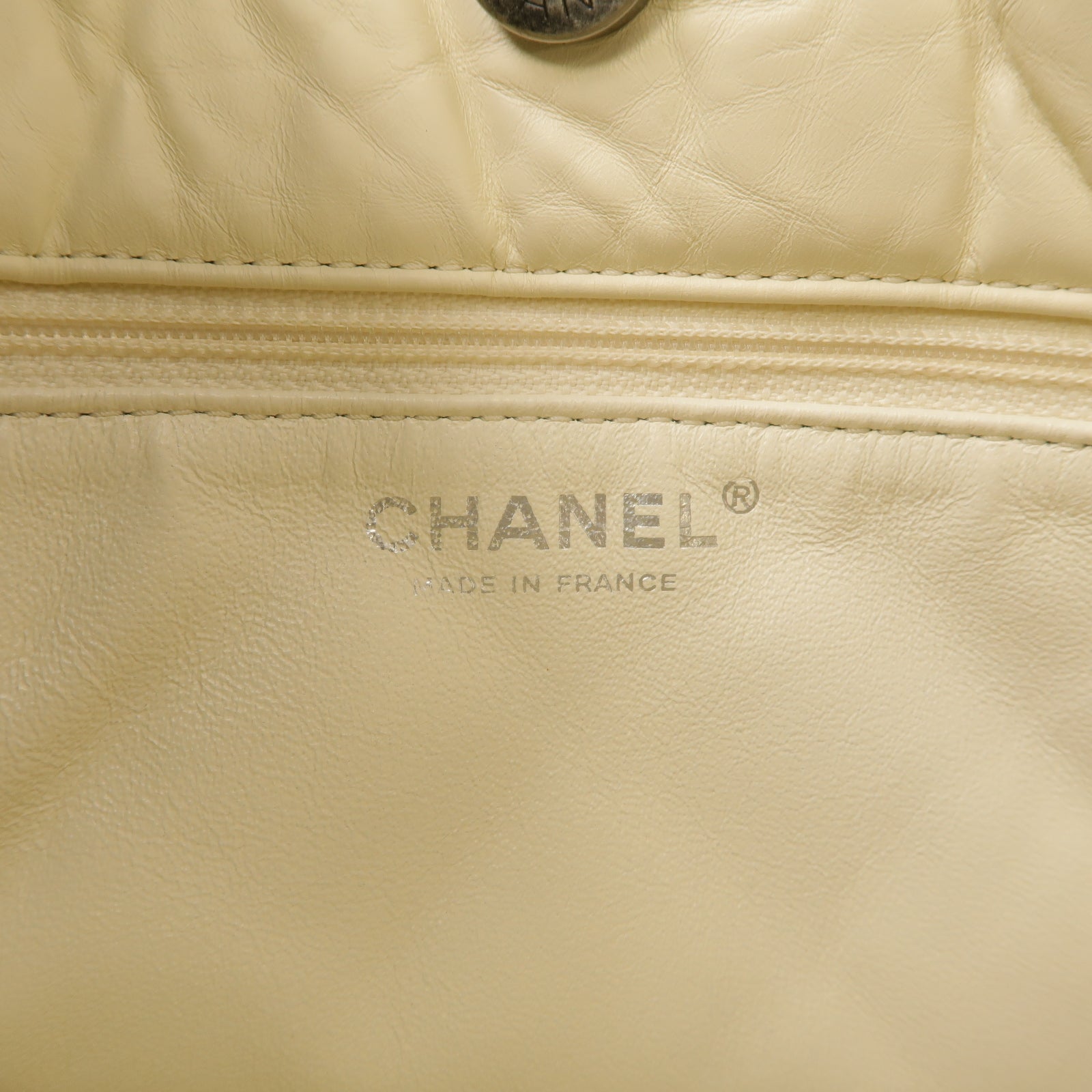 CHANEL 【激減優惠】菱格牛皮皮革Chain Shoulder銀扣鏈帶肩背袋白色