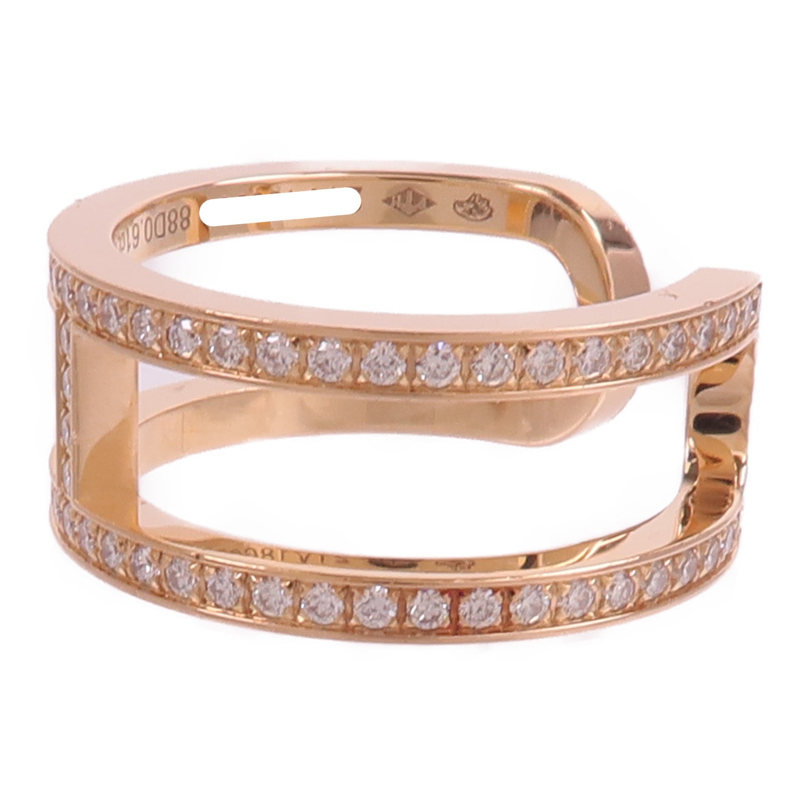 HERMES 18K玫瑰金Ever Chaine d'ancre Ring鑽石戒指