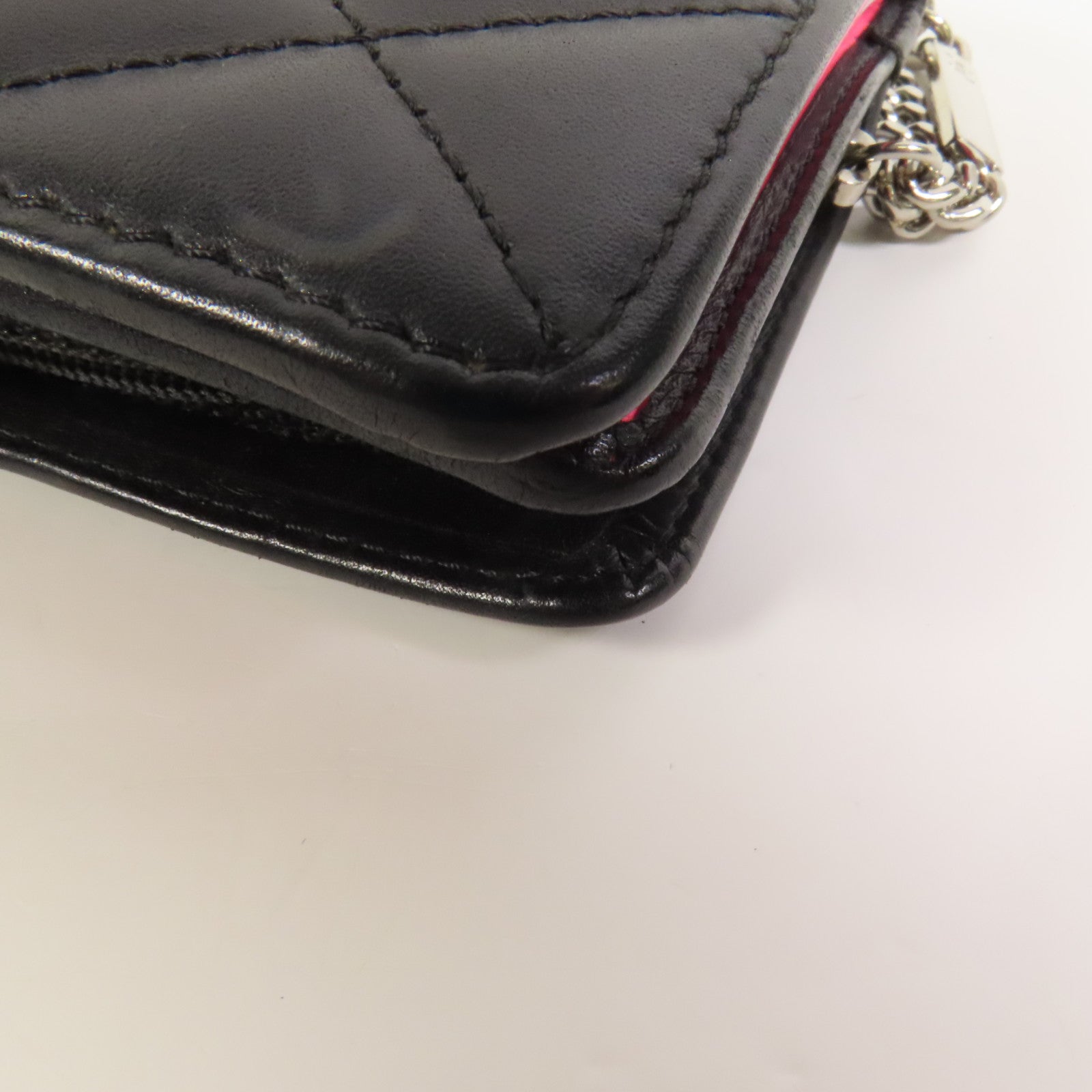 CHANEL 牛皮皮革Cambon銀扣錢包