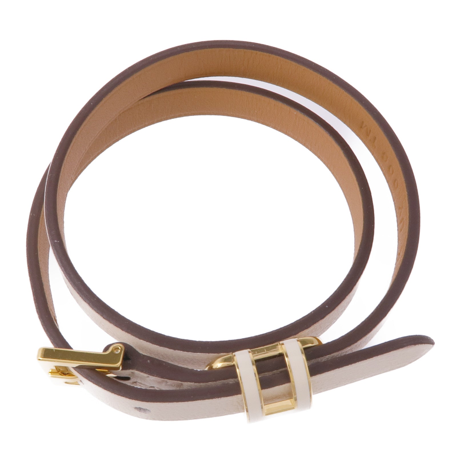 HERMES Swift皮革Pop H Double Tour金扣手帶Nata