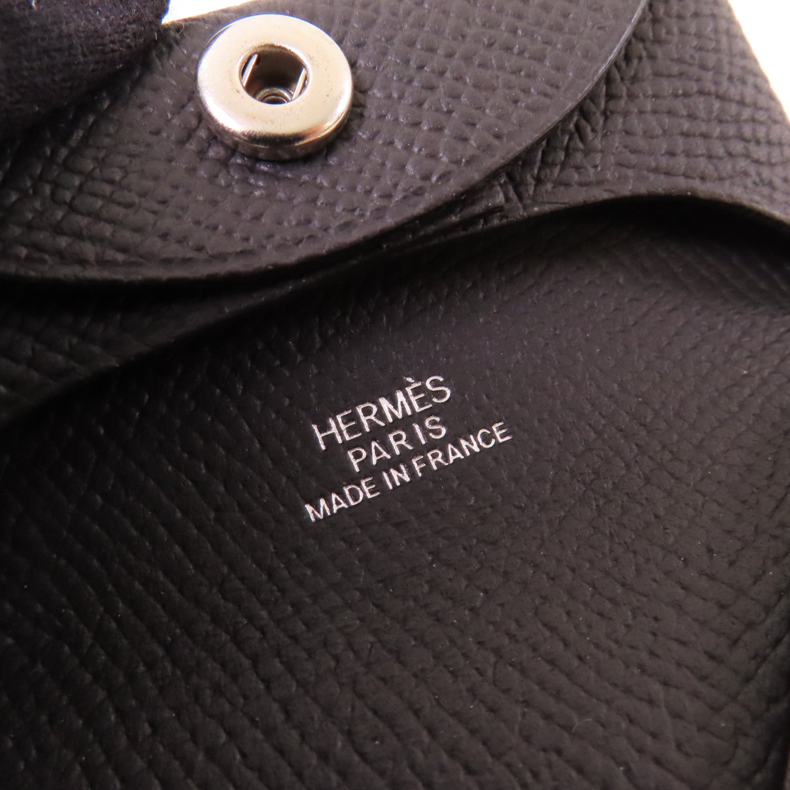 HERMES 【激減優惠】Epsom皮革Bastia Coin Case銀扣零錢包黑色