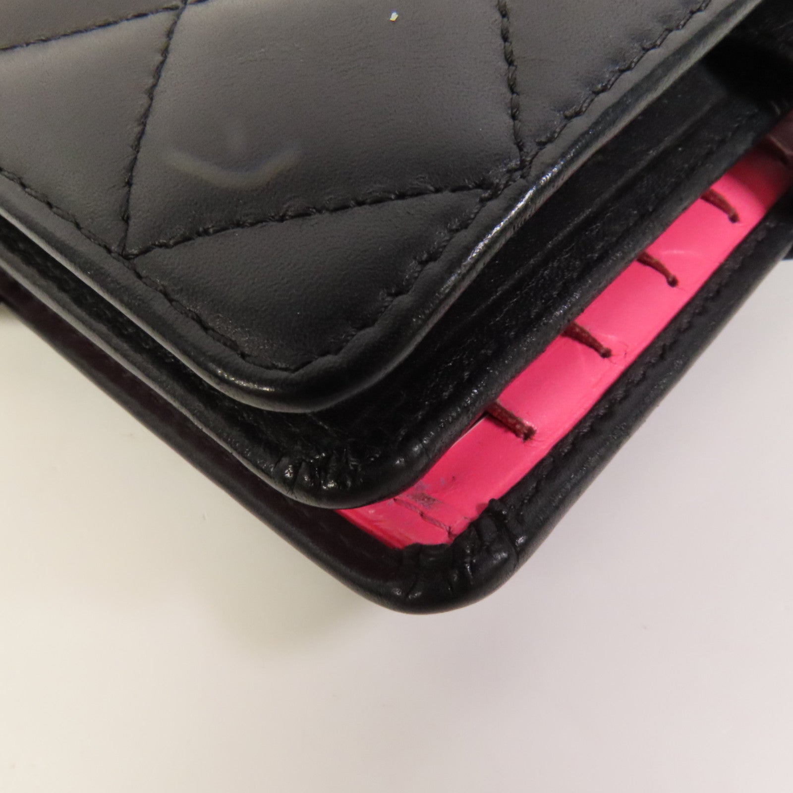 CHANEL 牛皮皮革Cambon銀扣錢包