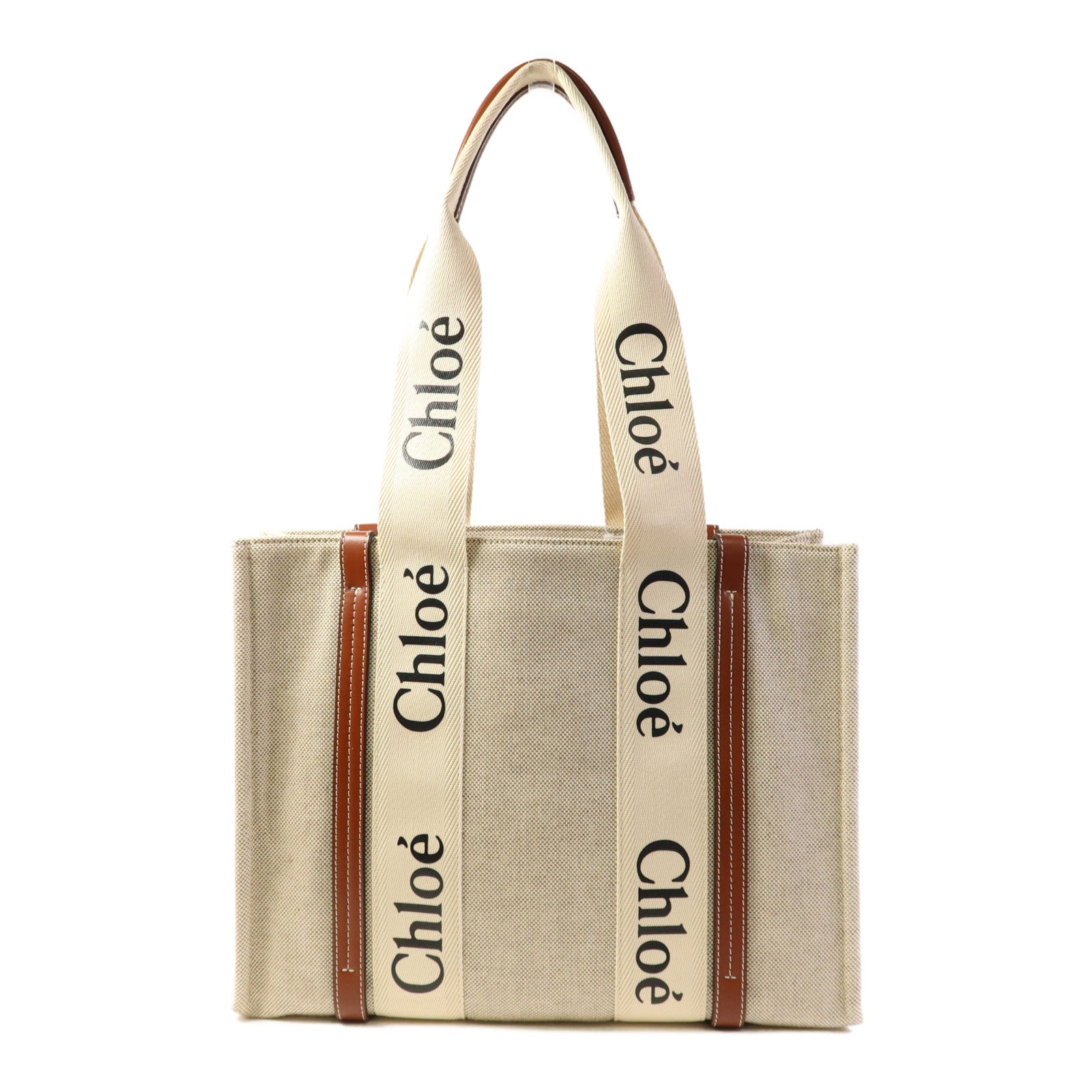 Chloe 帆布/牛皮皮革Woody Tote Bag手挽袋