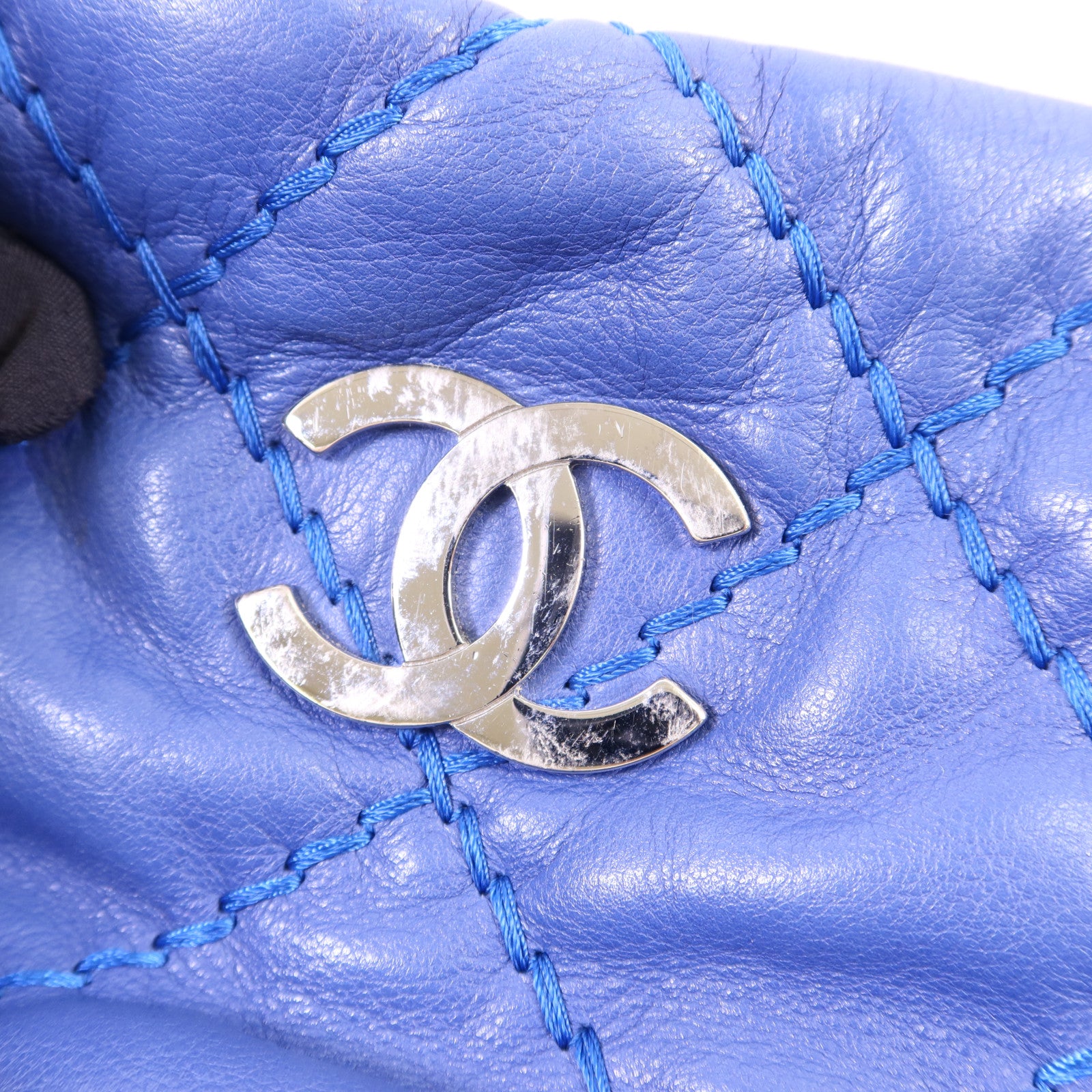 CHANEL 牛皮皮革Chain Shoulder Bag銀扣鏈帶肩背袋