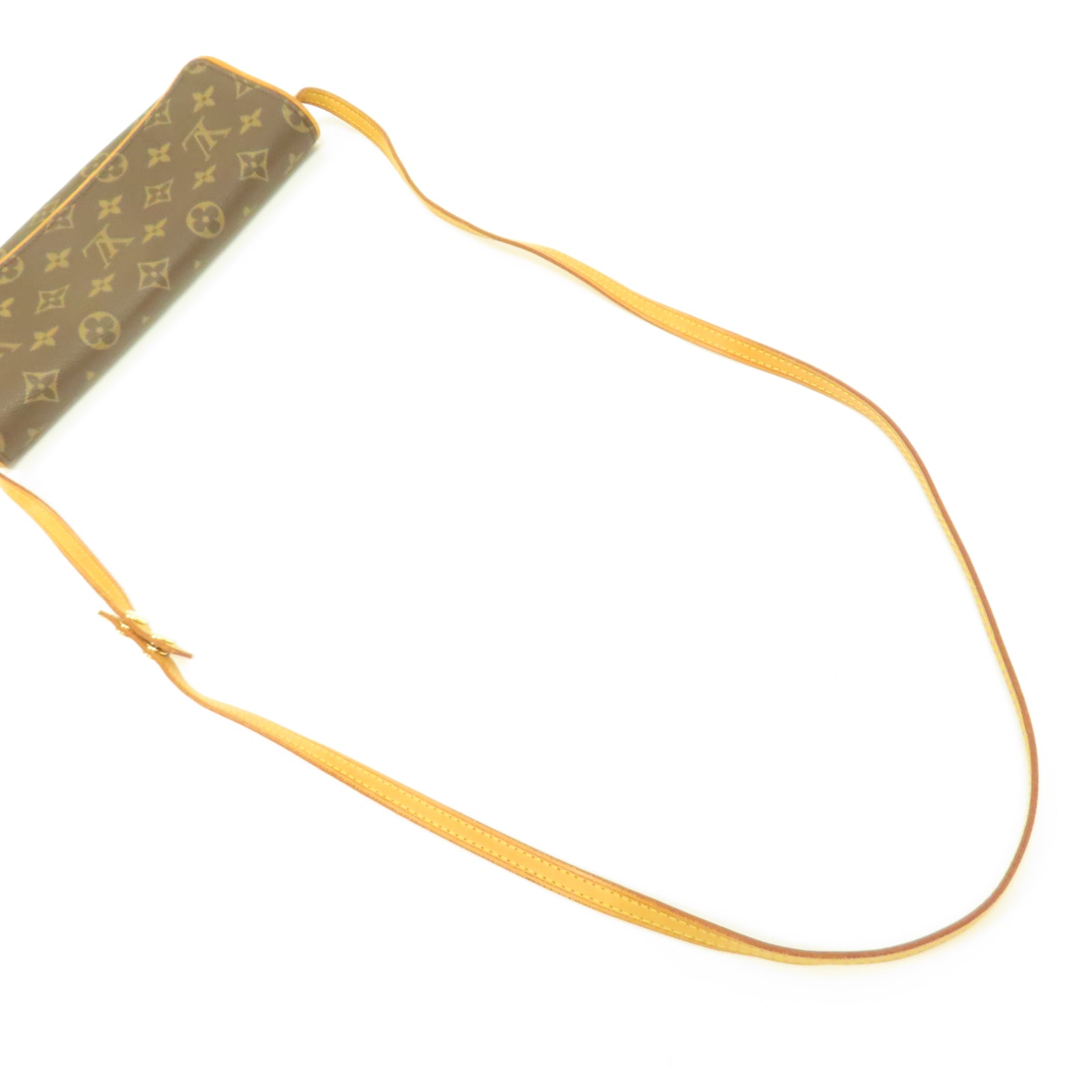 LOUIS VUITTON 【激減優惠】Monogram Pochette Twin GM金扣肩背袋啡色