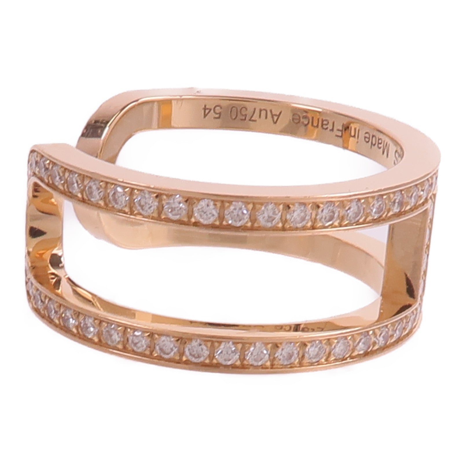 HERMES 18K玫瑰金Ever Chaine d'ancre Ring鑽石戒指