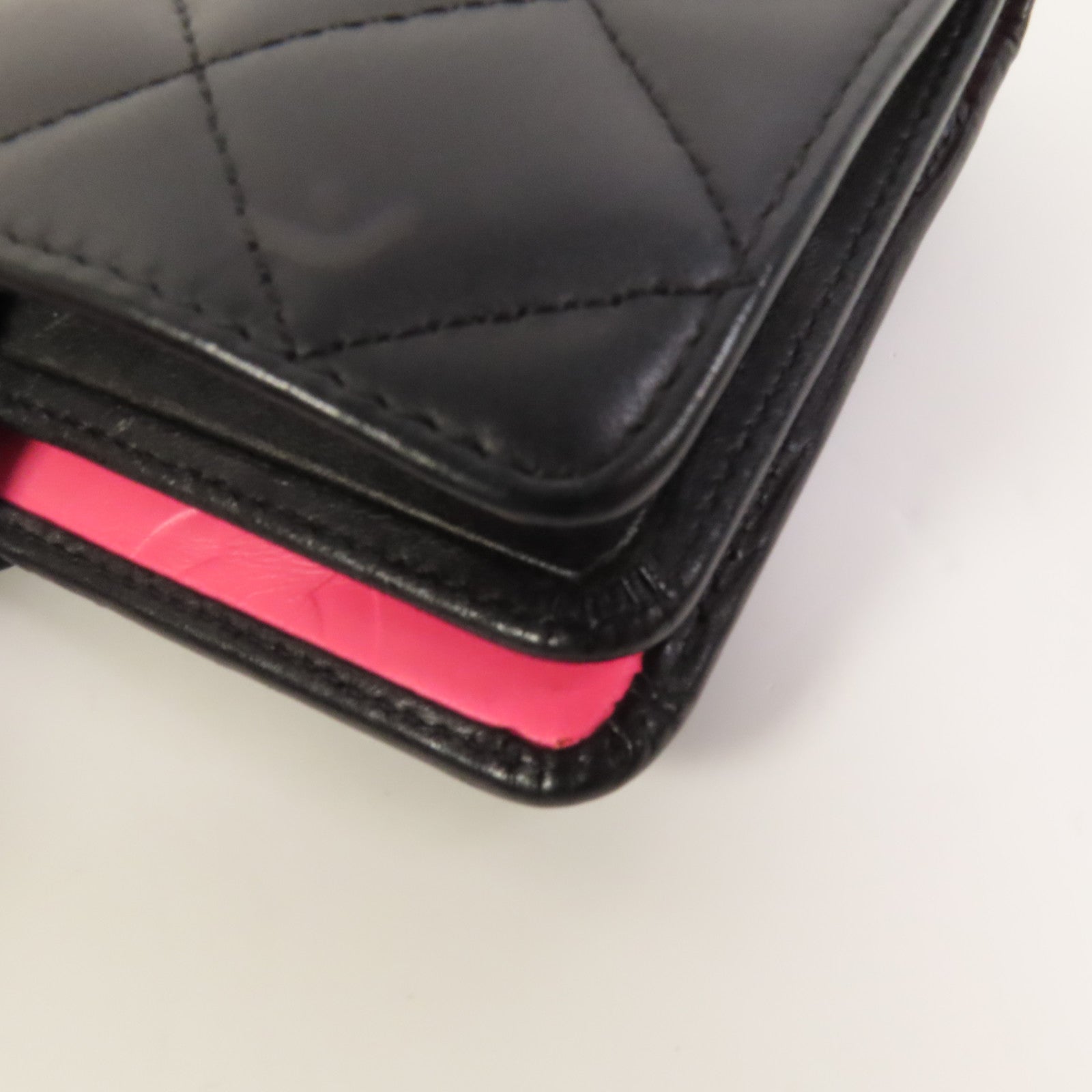 CHANEL 牛皮皮革Cambon銀扣錢包