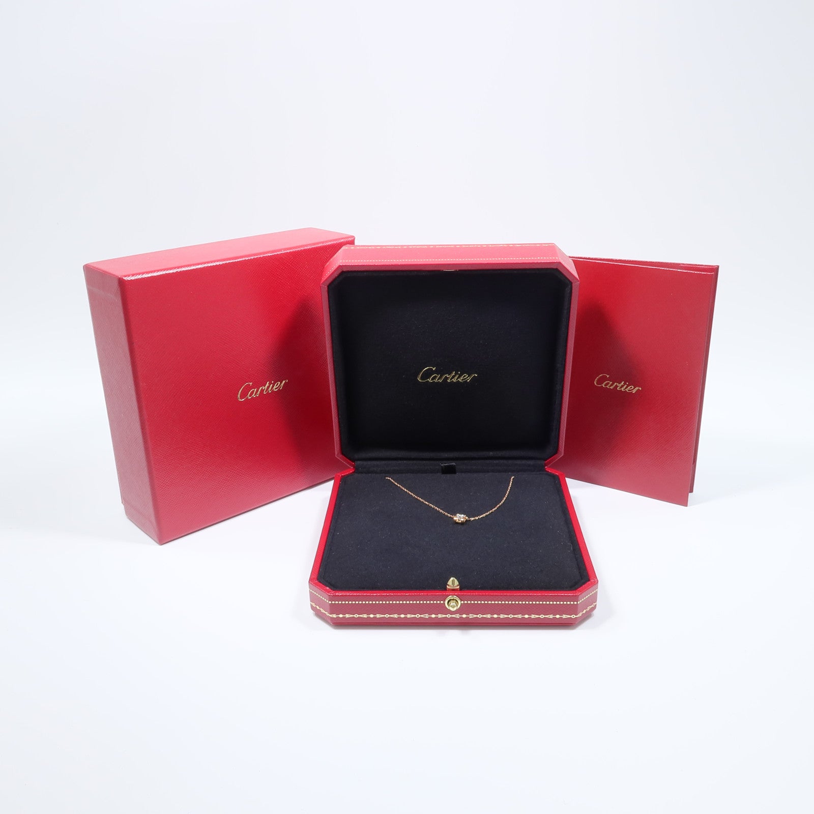 CARTIER 18K玫瑰金D'Amour鑽石項鍊