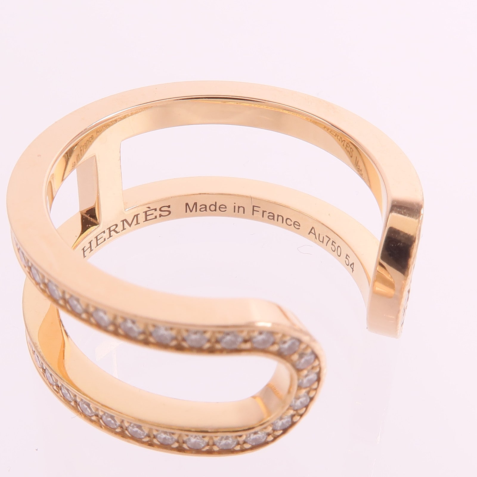 HERMES 18K玫瑰金Ever Chaine d'ancre Ring鑽石戒指