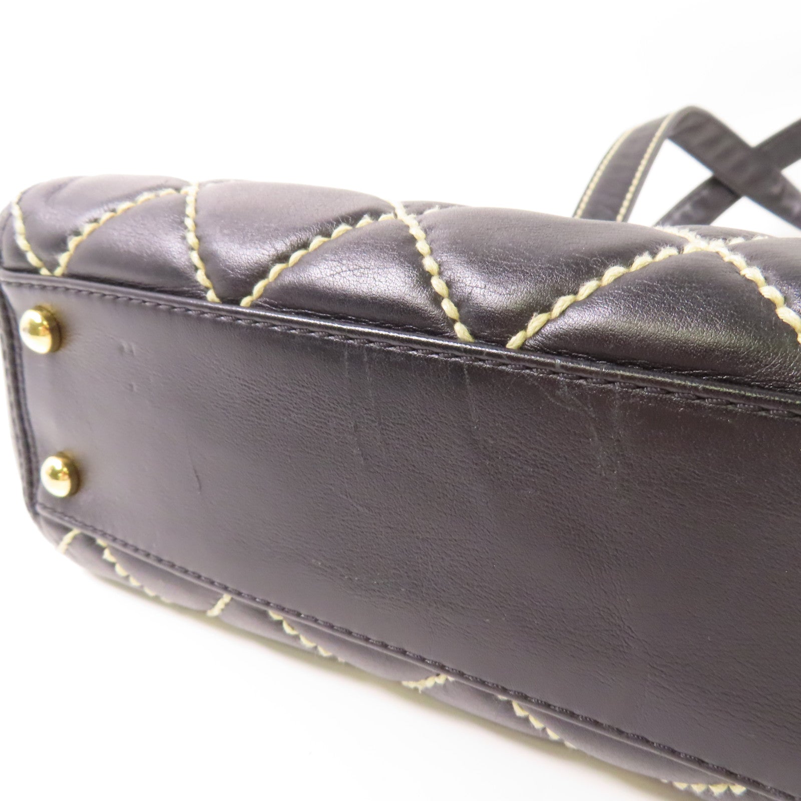 CHANEL 牛皮皮革Shoulder Bag金扣肩背袋