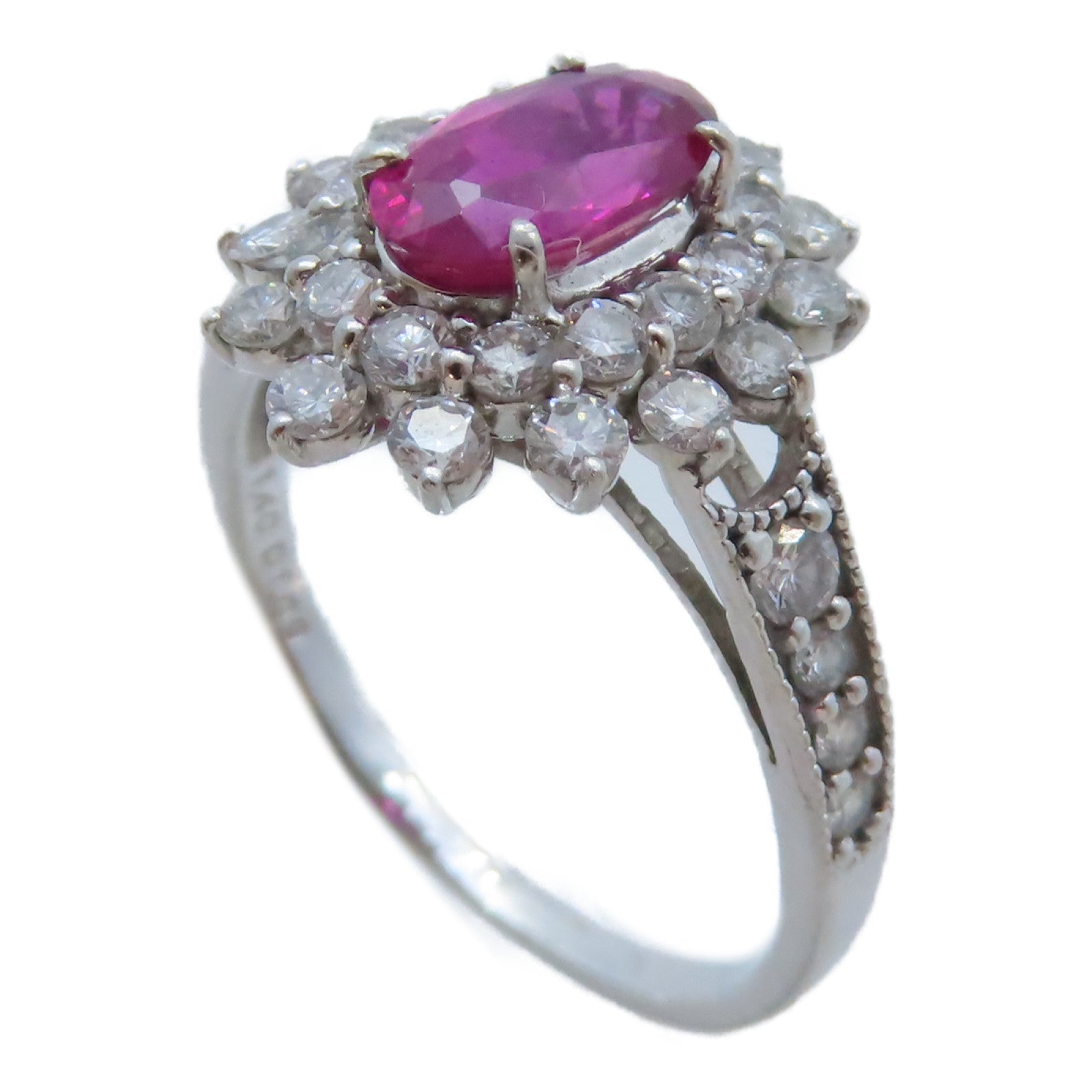 JEWELRY Ring 1.4ct Ruby  1.09ct Diamond PT900 Platinum US#7.75