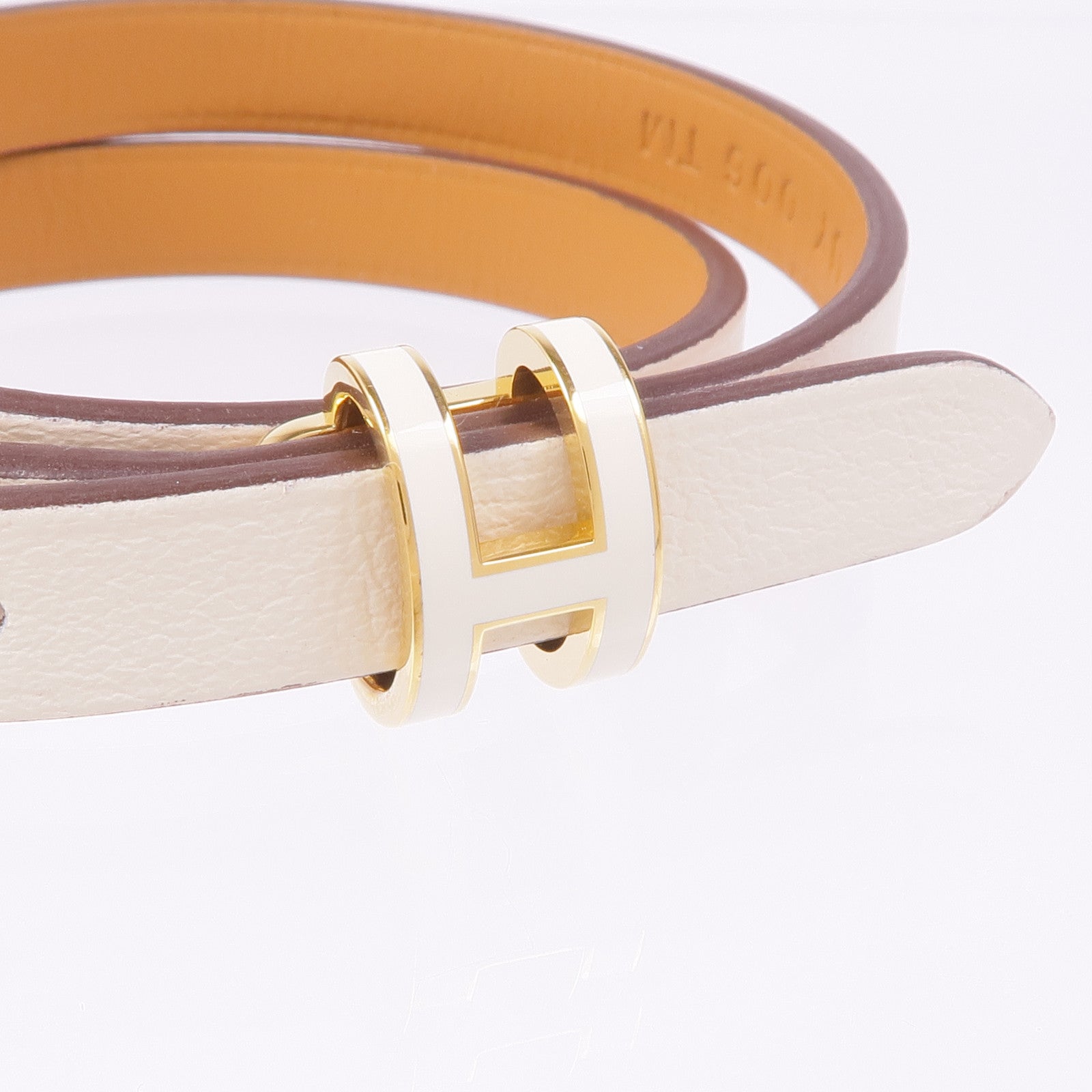 HERMES Swift皮革Pop H Double Tour金扣手帶Nata