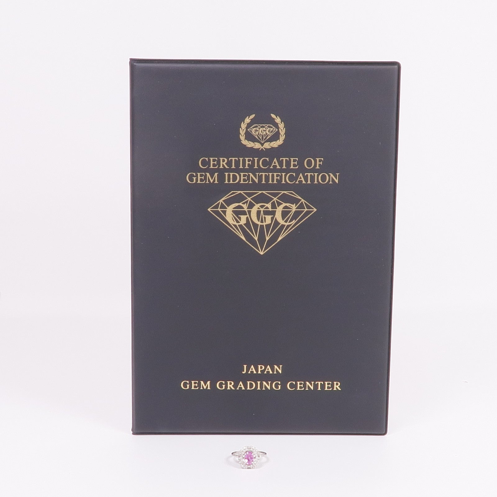 JEWELRY PT900鉑金Pink Sapphire Diamond Ring粉紅藍寶石/鑽石戒指US#6.75