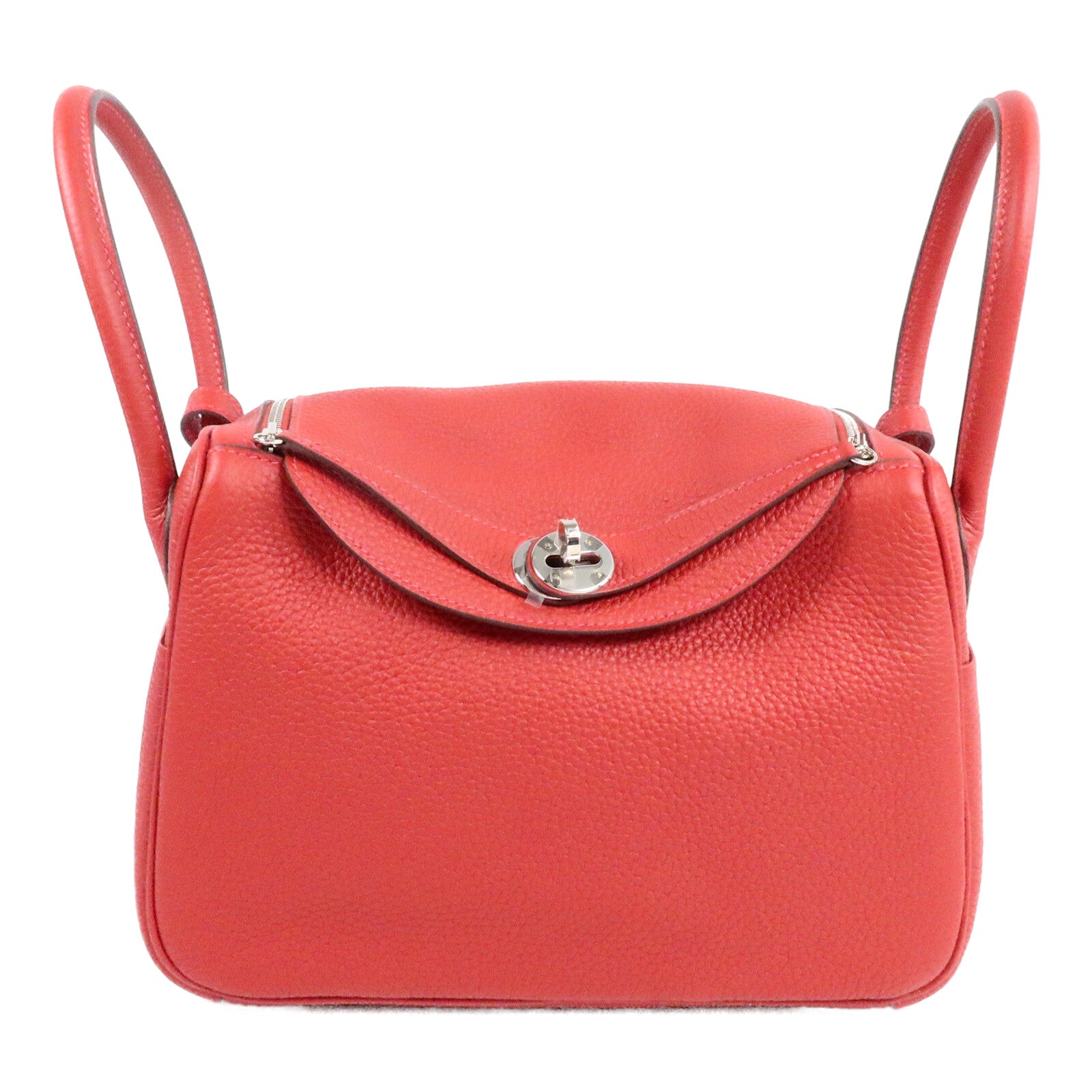 HERMES Clemence皮革Lindy 26手挽肩背兩用袋Rouge Casaque
