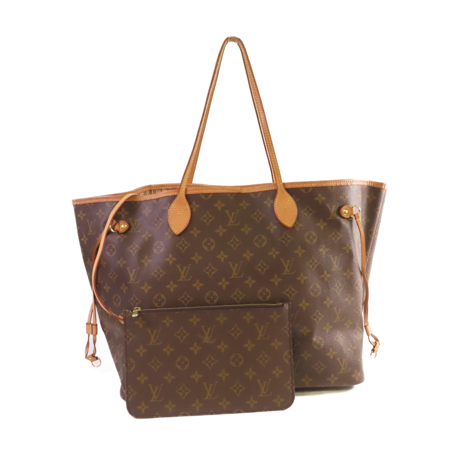 LOUIS VUITTON Monogram Neverfull GM Tote Bag金扣肩背袋啡色
