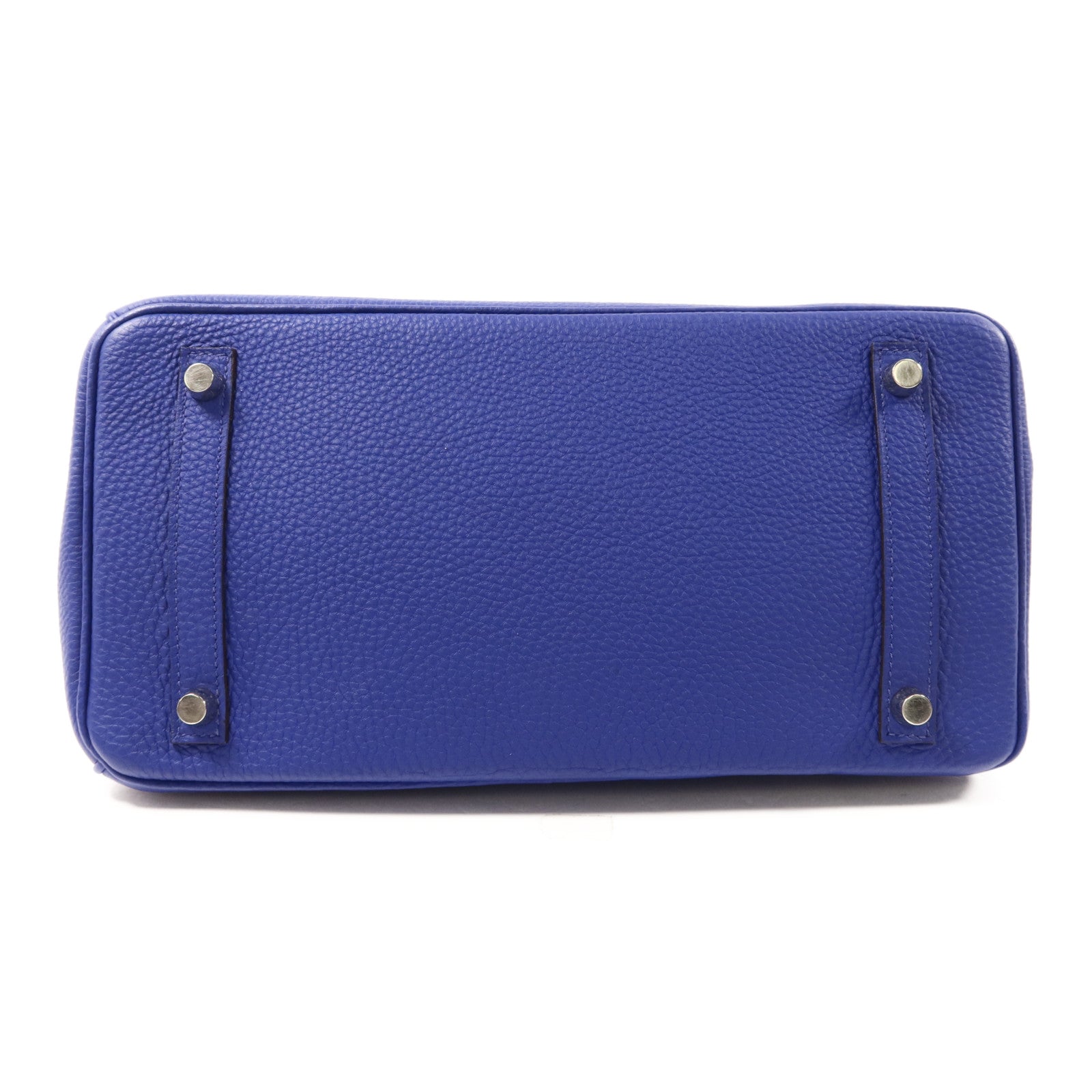 HERMES Togo皮革Birkin 30銀扣手挽袋Bleu Electrique