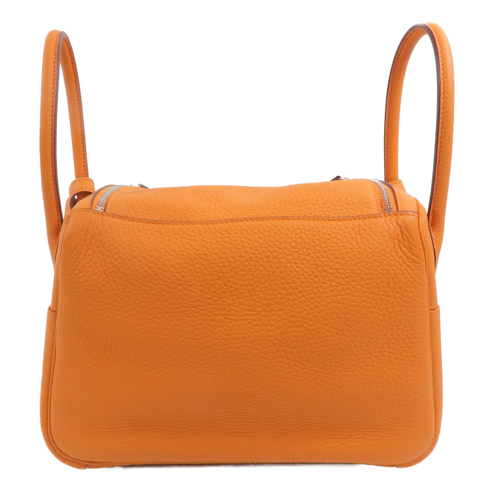 HERMES Clemence皮革Lindy 26手挽肩背兩用袋Orange