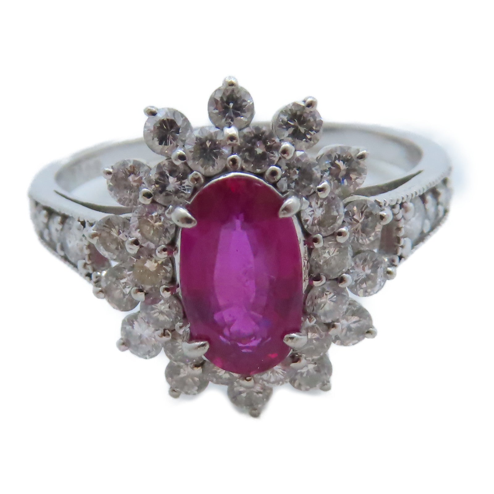 JEWELRY Ring 1.4ct Ruby  1.09ct Diamond PT900 Platinum US#7.75
